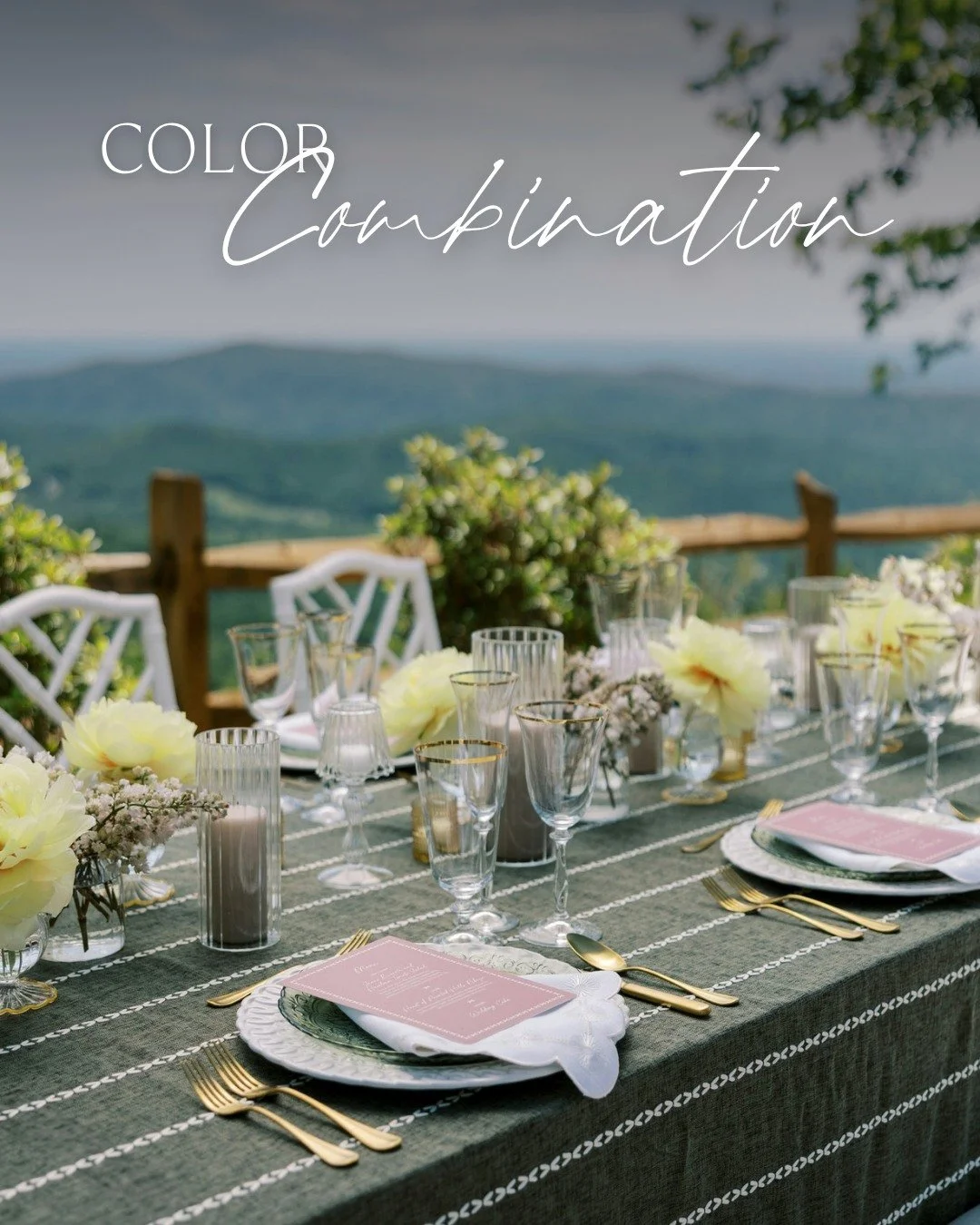 Color Combination: Where softness meets structure. Dusty Rose and Spruce Green &mdash; an ode to romance grounded in nature.

Styling, Planning &amp; Design: @rroseevents
Linens &amp; Furniture: @nuagedesignsinc
Photography: @shaunaandjordon
Venue: @