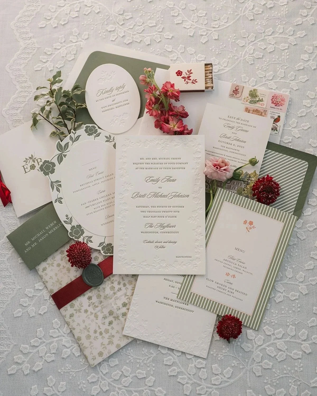 Mayflower Inn Wedding Stationery