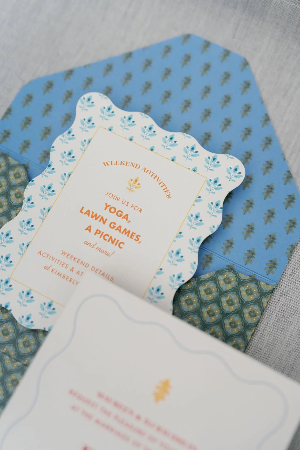  Wedding weekend detail flatlay at Flat Mountain Farm in Highlands NC by Rebecca Rose Events 