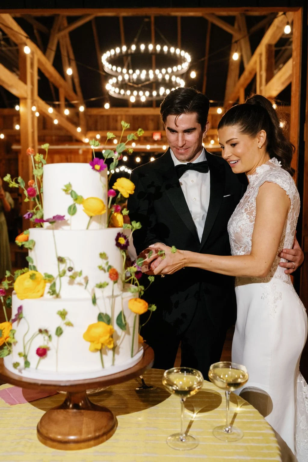  Floral design on a wedding cake by Rebecca Rose Events  