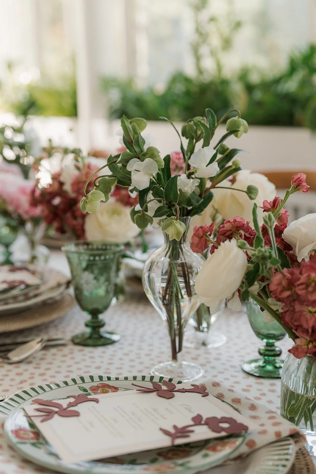 A bridal luncheon is designed by Rebecca Rose Events for a full destination wedding weekend in Connecticut