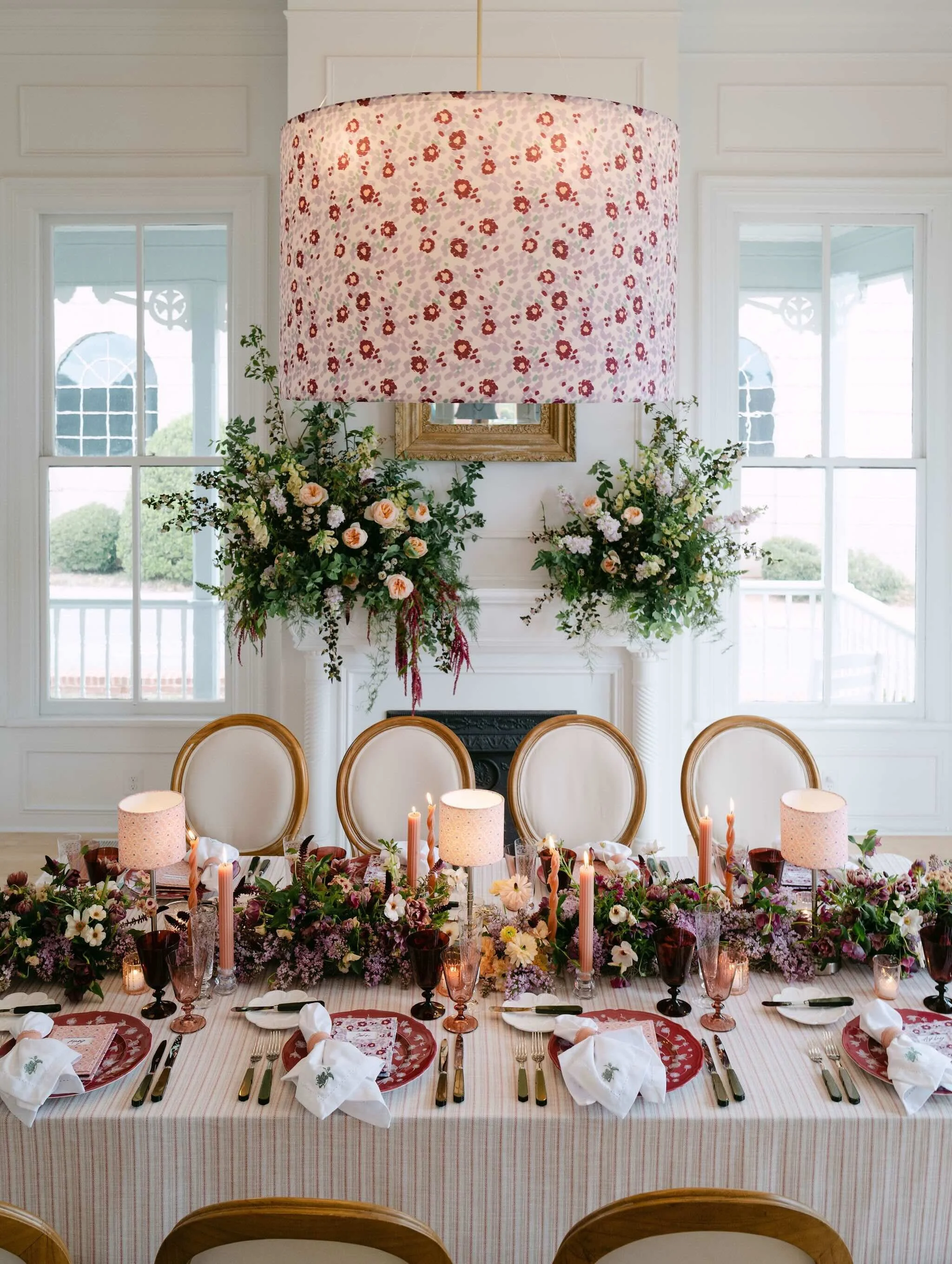 A wedding reception table at The Crest wedding venue in downtown Winston-Salem, NC designed by the team at Rebecca Rose Events.