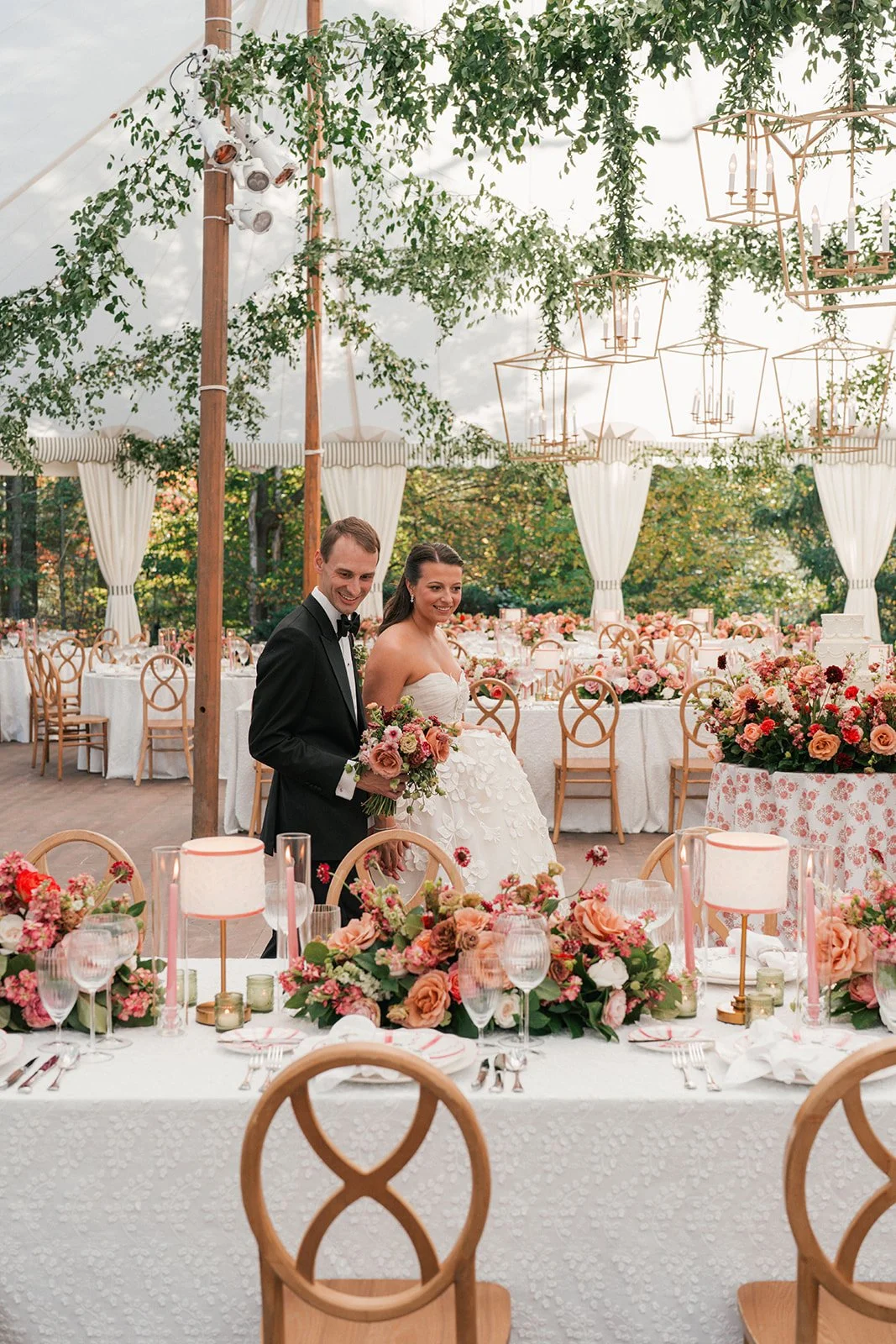 a luxury wedding tent designed by Rebecca Rose Events