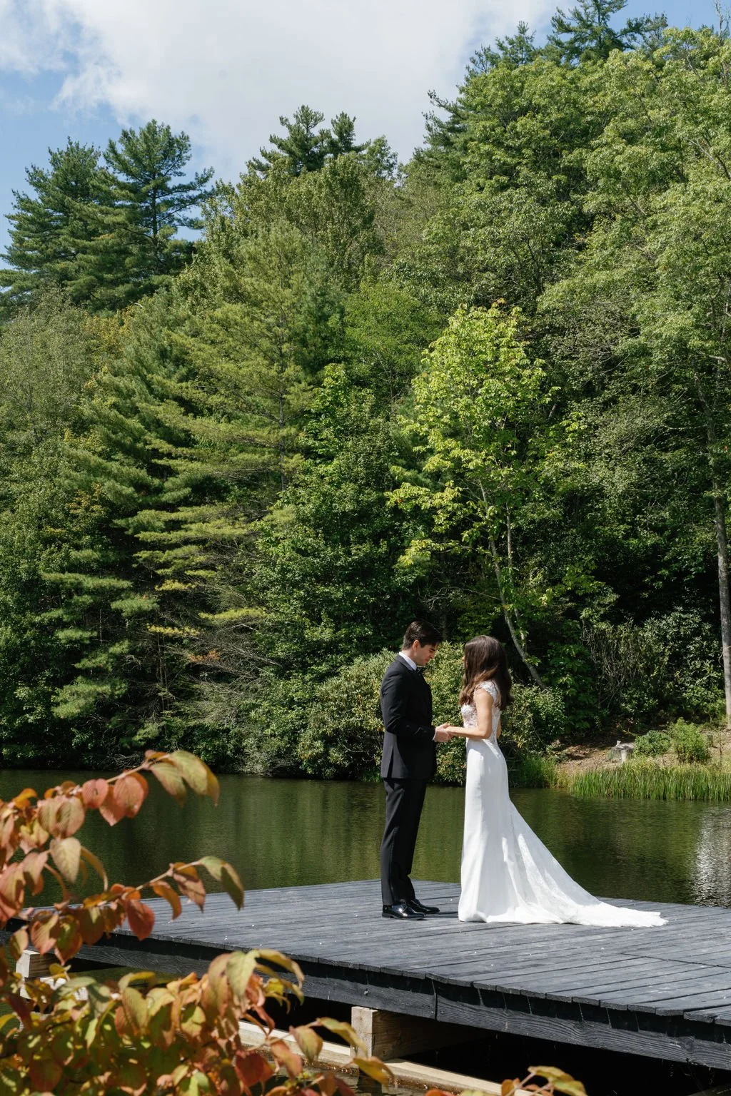 Wedding portraits at Flat Mountain Farm in Highlands, NC