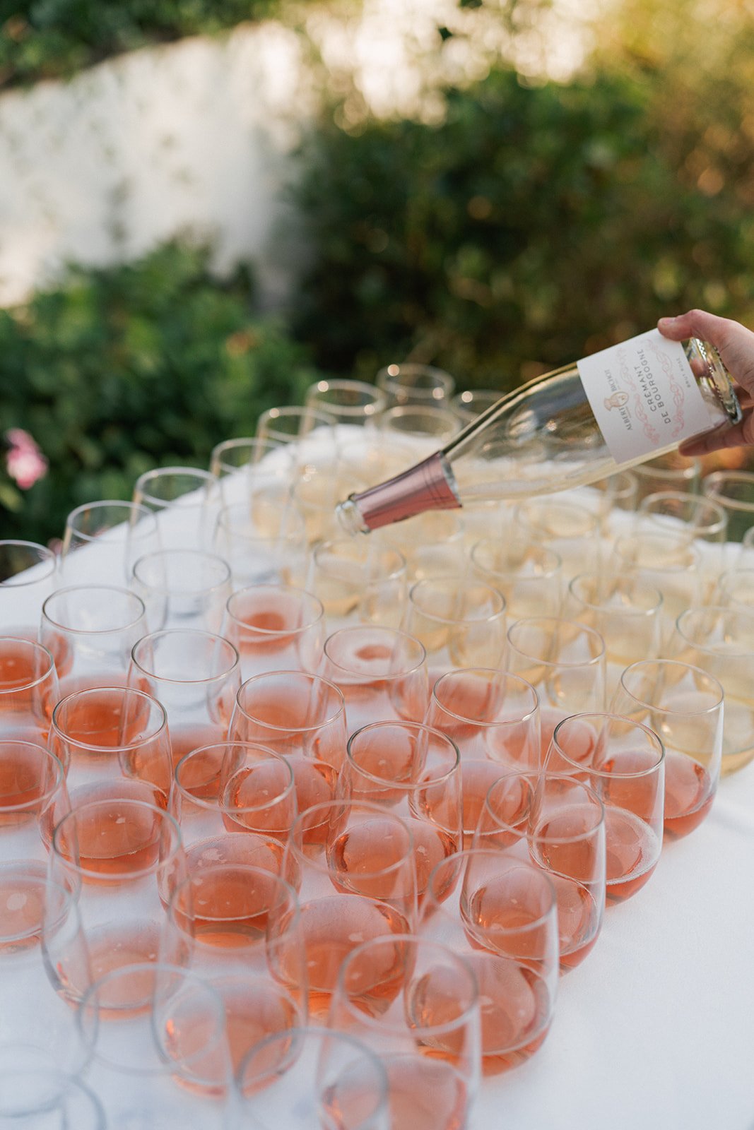 l fresco cocktail hour in the Chef's Garden at Mayflower Inn Connecticut wedding