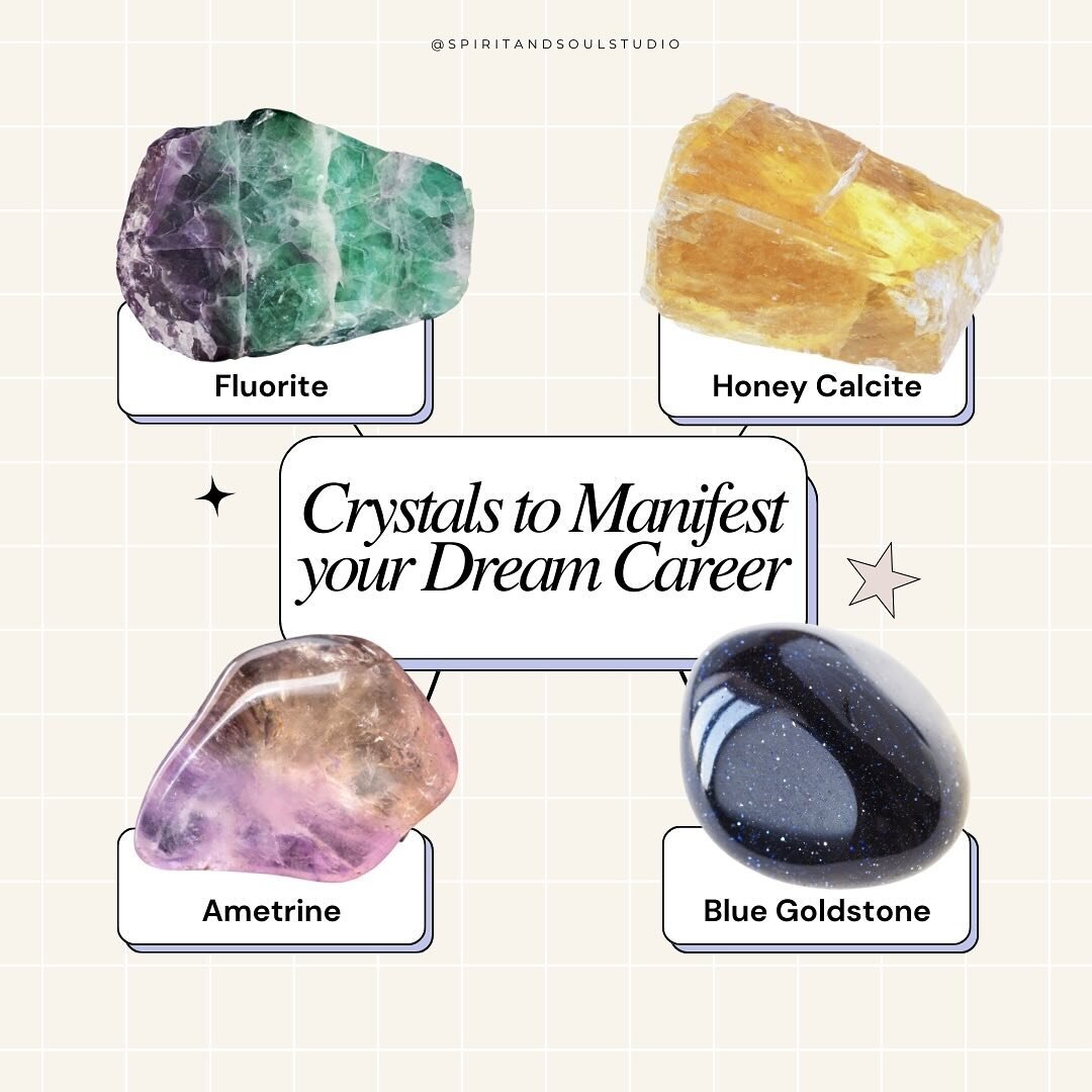 Looking for your dream career but feel like things keep getting in your way, like our answer for anything, try working with crystals!🔮⬇️

📗Fluorite: Keeps you on your life&rsquo;s path and helps you find your soul&rsquo;s purpose 

📙Honey Calcite: