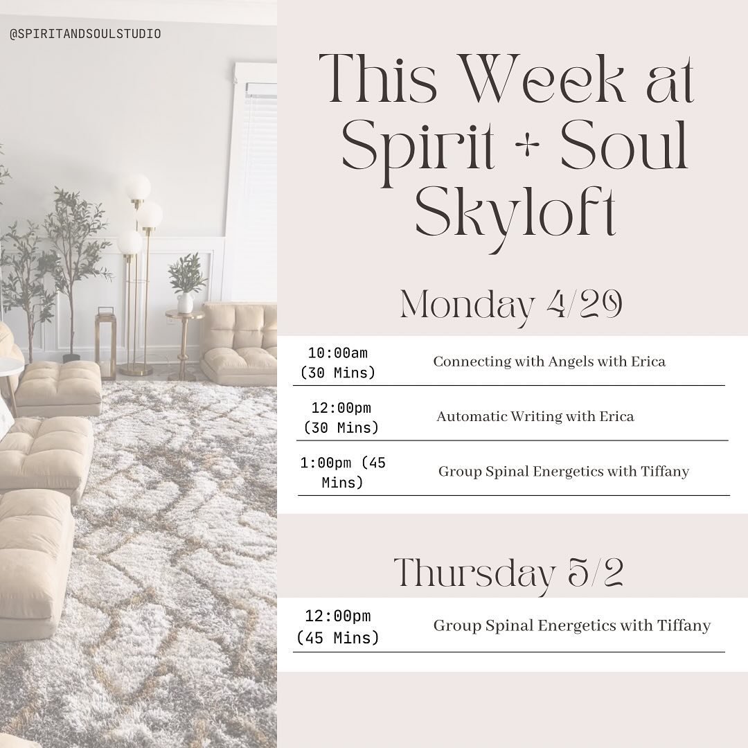 See whats happening up in Skyloft this week!🧘

Don&rsquo;t worry! There&rsquo;s still time to sign up for today&rsquo;s meditations!✨

Don&rsquo;t forget we also do 1:1 sessions and private parties up there too!👯

Check out the rest of this month&r
