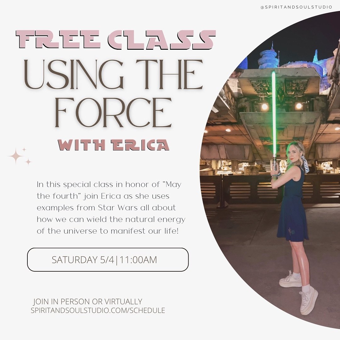 We have a FREE CLASS this Saturday at 11am and you&rsquo;re invited!💌
&ldquo;The Force is an energy field created by all living things. It surrounds us and penetrates us. It binds the galaxy together.&rdquo;✨

In Star Wars, the Jedi tap into the For