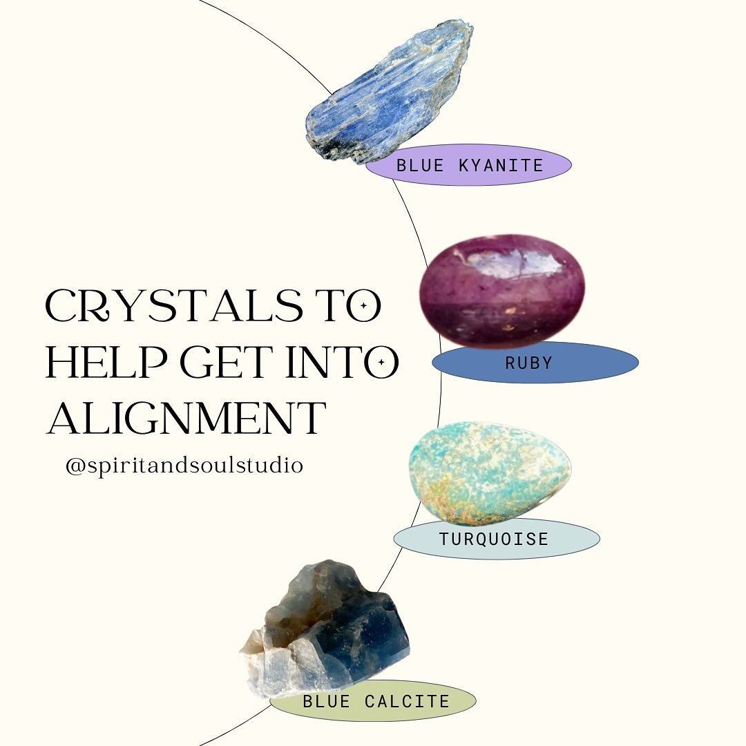 Looking to live a more aligned life?✨

Work with these crystals to help you out!⬇️

🪁Blue Kyanite: Great for spiritual alignment by getting you ready to be a clear channel to receive divine messages. Also great for physical alignment + back pain.

?