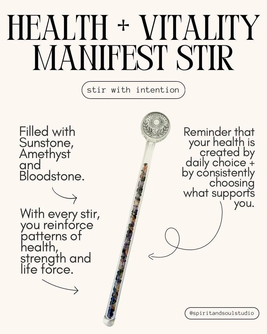 A little intention goes a long way. ✨Meet our Manifest Stirs! Crystal-filled stirring wands designed to turn your everyday coffee, tea or favorite drink into a moment of intention.

Whether you&rsquo;re calling in abundance, love, healing, protection