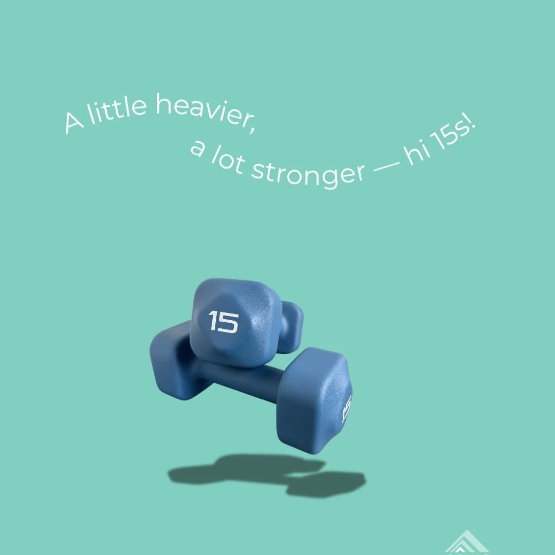 15lb weights just landed in the mat room &mdash; a little upgrade as we keep showing up and getting stronger together 💫