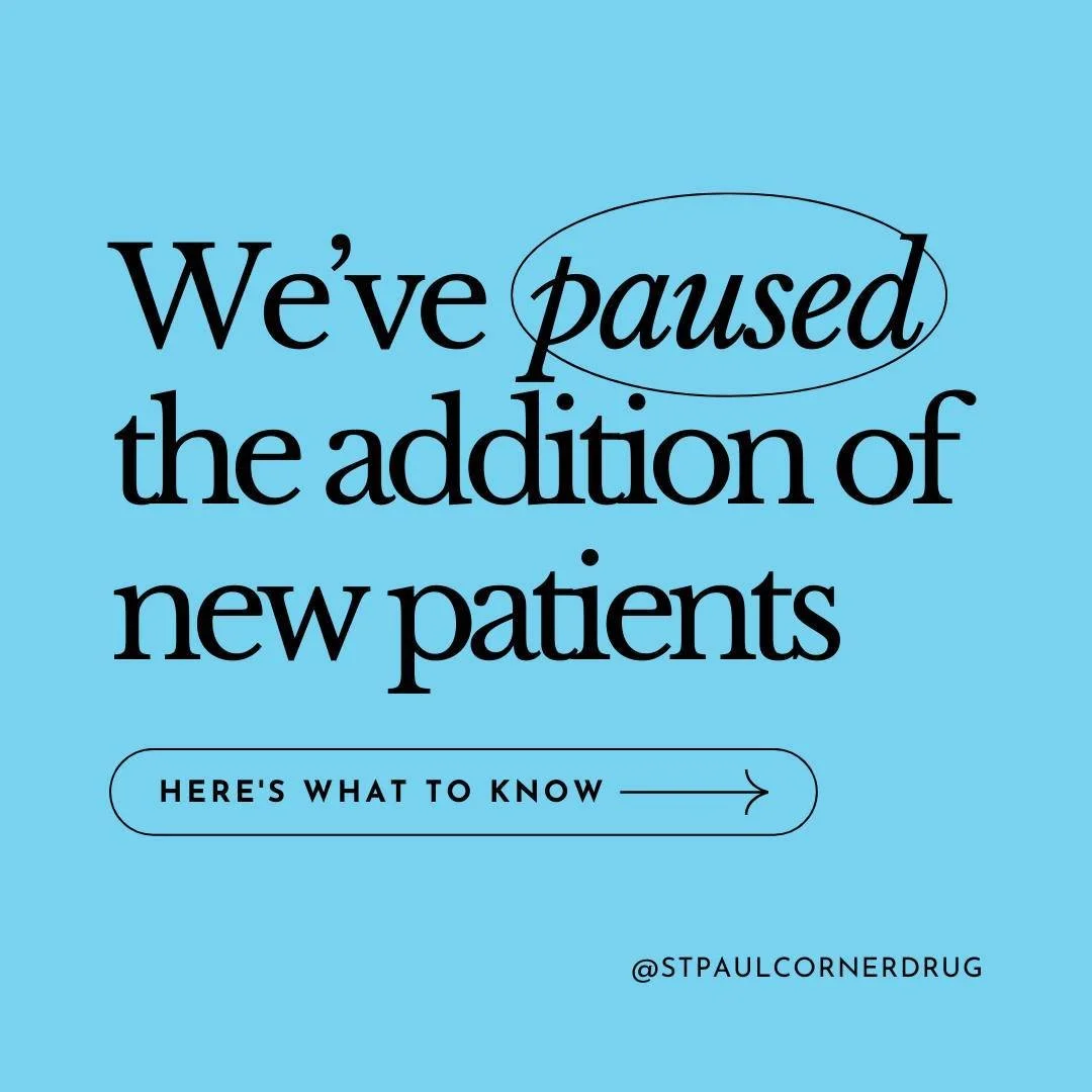 HEADS UP, HUMANS! Unfortunately, we&rsquo;ve once again had to pause the addition of new prescription patients. Swipe ➡️ for what you should know about this policy change, which is also detailed on our New Patients page at the link in our bio 👆

✨ T