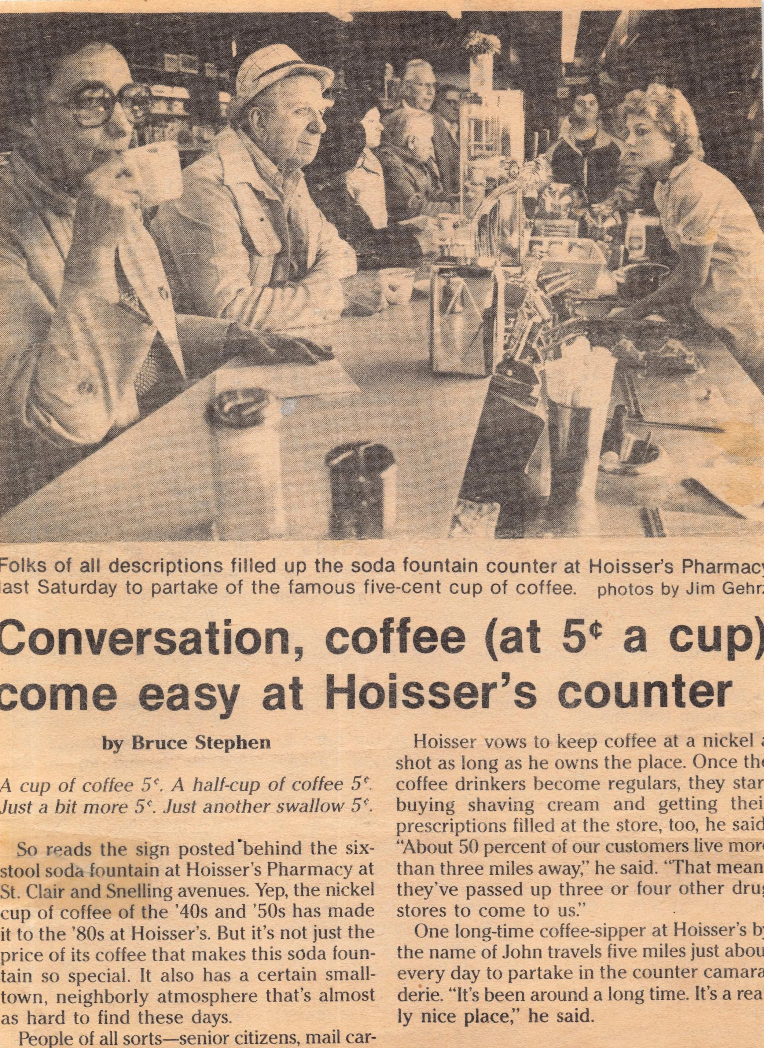 Newspaper clipping features a busy neighborhood watering hole