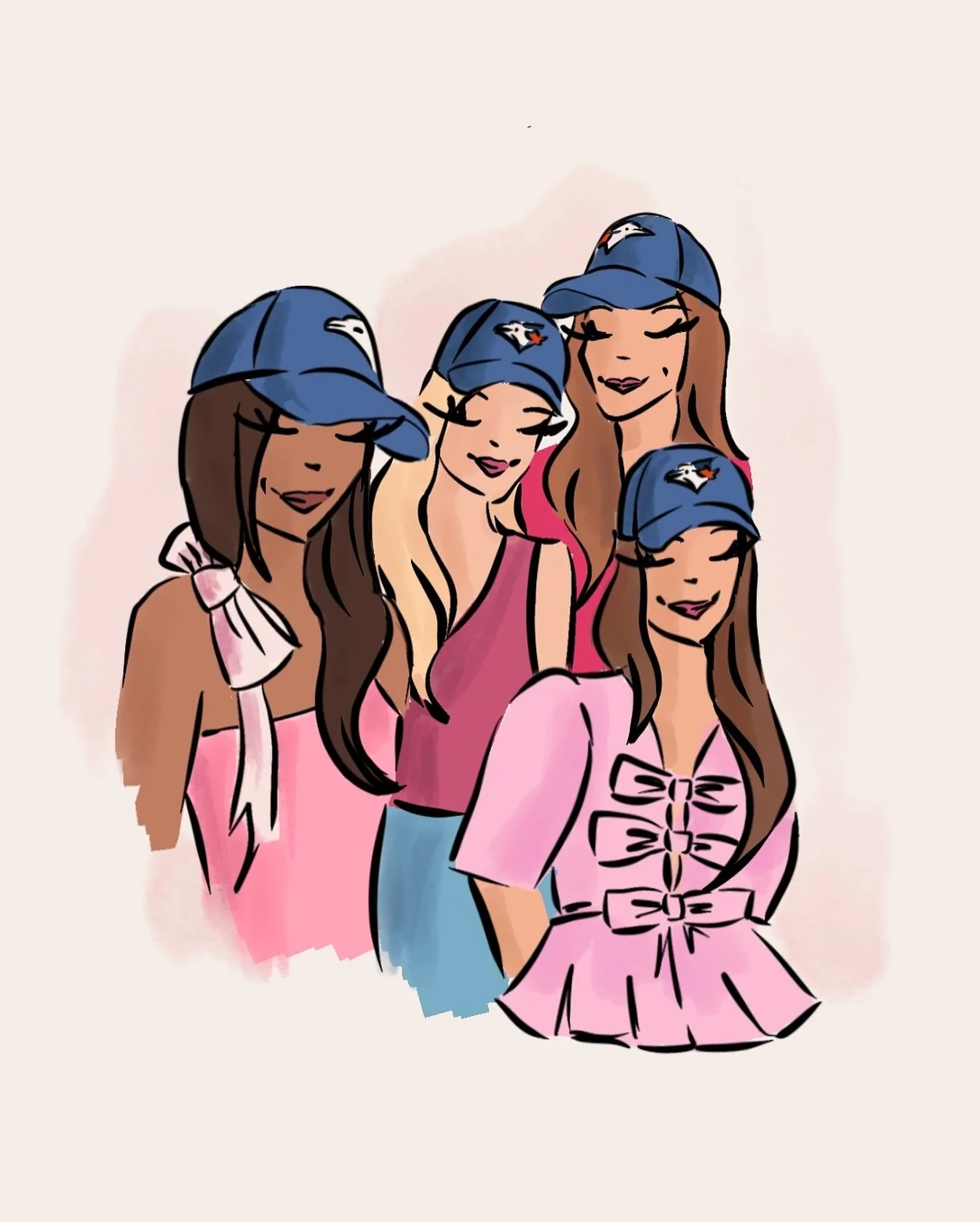 Just me and my girls tonight watching the WORLD SERIES ⚾️🧢💫 LET&rsquo;S GO @bluejays !!!! 💕💙🇨🇦

#worldseries #toronto #bluejay #mlb #wantitall #bringithome #digitalillustration