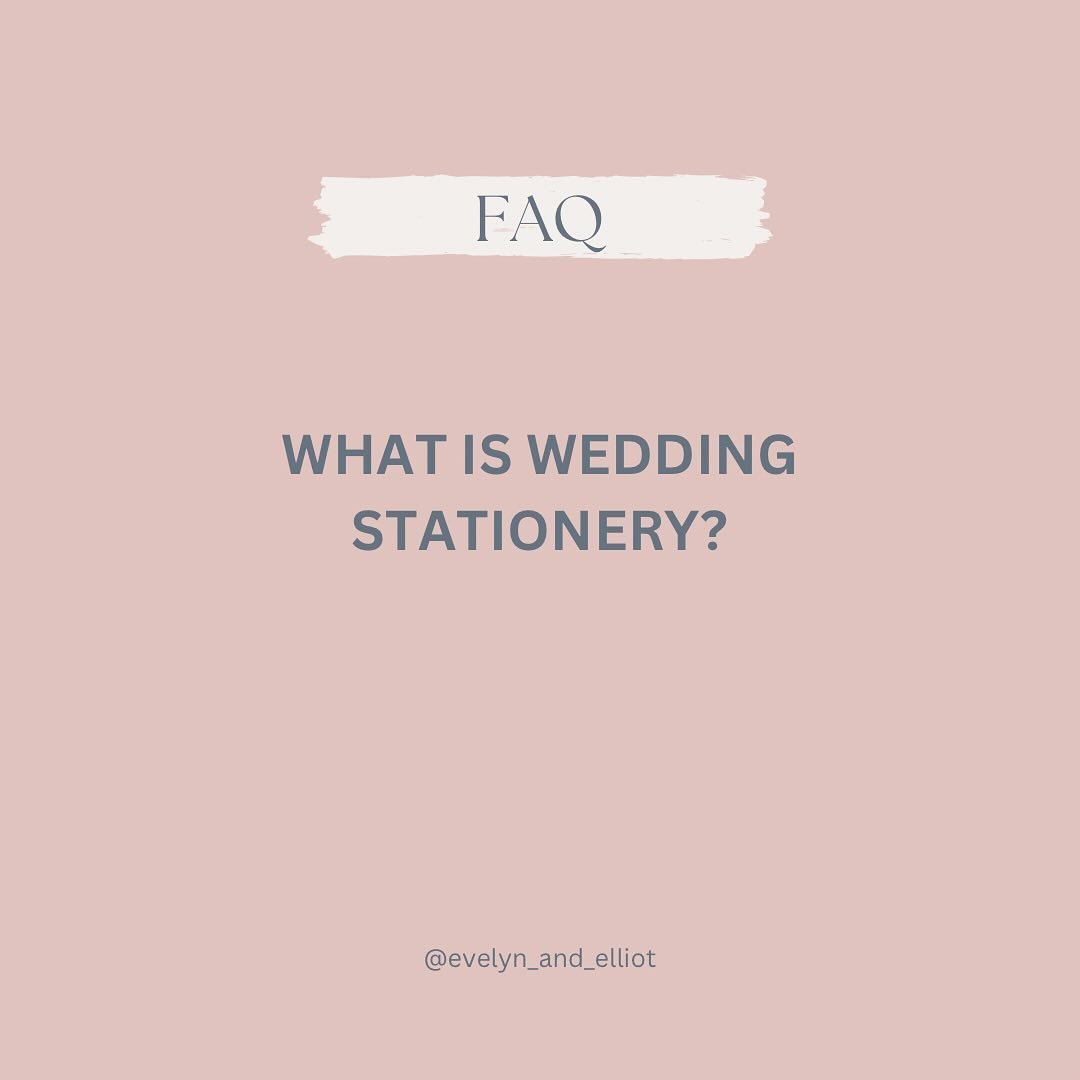 What is wedding stationery? ✉️

I actually get asked this quite a lot. Most couples know that invitations need to be sent to invite guests to their marriage but get overwhelmed with other items that may be required. 

So what is wedding stationery? 
