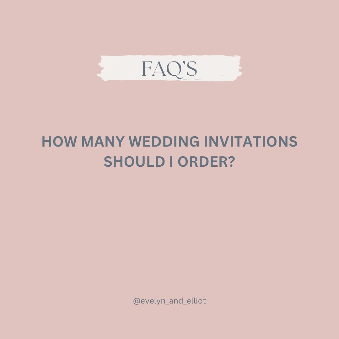 How many wedding invitations should I order? ✉️ 💕

The number of invitations depends on your guest list, not the number of guests. 📜 
 
As a general rule, I recommend ordering an invitation per household or couple, not per individual.
 
It&rsquo;s 