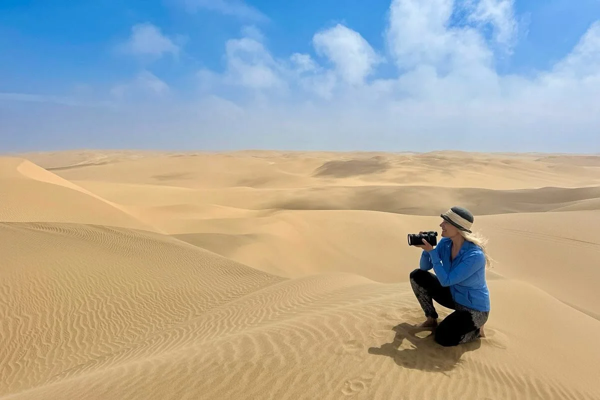 The Namib Desert continues to astonish me. In the remote, windswept landscapes of Walvis Bay and Sandwich Harbor (yes, Cape Cod friends, there&rsquo;s a Sandwich Harbor here too!), towering dunes meet the Atlantic in a breathtaking collision of eleme