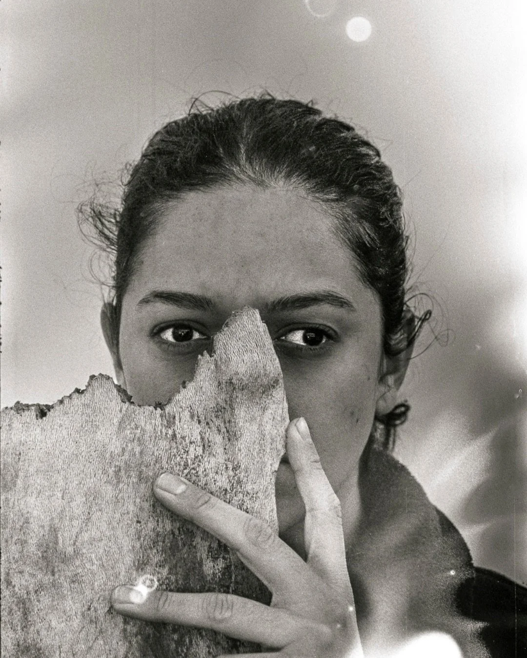 📷 La Femme! Framing the Feminine Exhibit
&ldquo;Malinche&rdquo; by Armando Herrera @jasmineherreraphotos 

A gaze emerges from behind weathered bark &mdash; part shield, part story &mdash; revealing a woman caught between concealment and revelation.