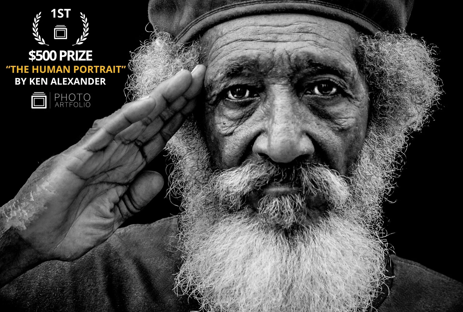 📷 THE HUMAN PORTRAIT
1st Place &ldquo;Old Cuban Soldier&rdquo; by Ken Alexander

A gaze that carries time.
A gesture that holds memory and respect.

In this portrait, presence speaks louder than words. The quiet salute feels less like formality and 