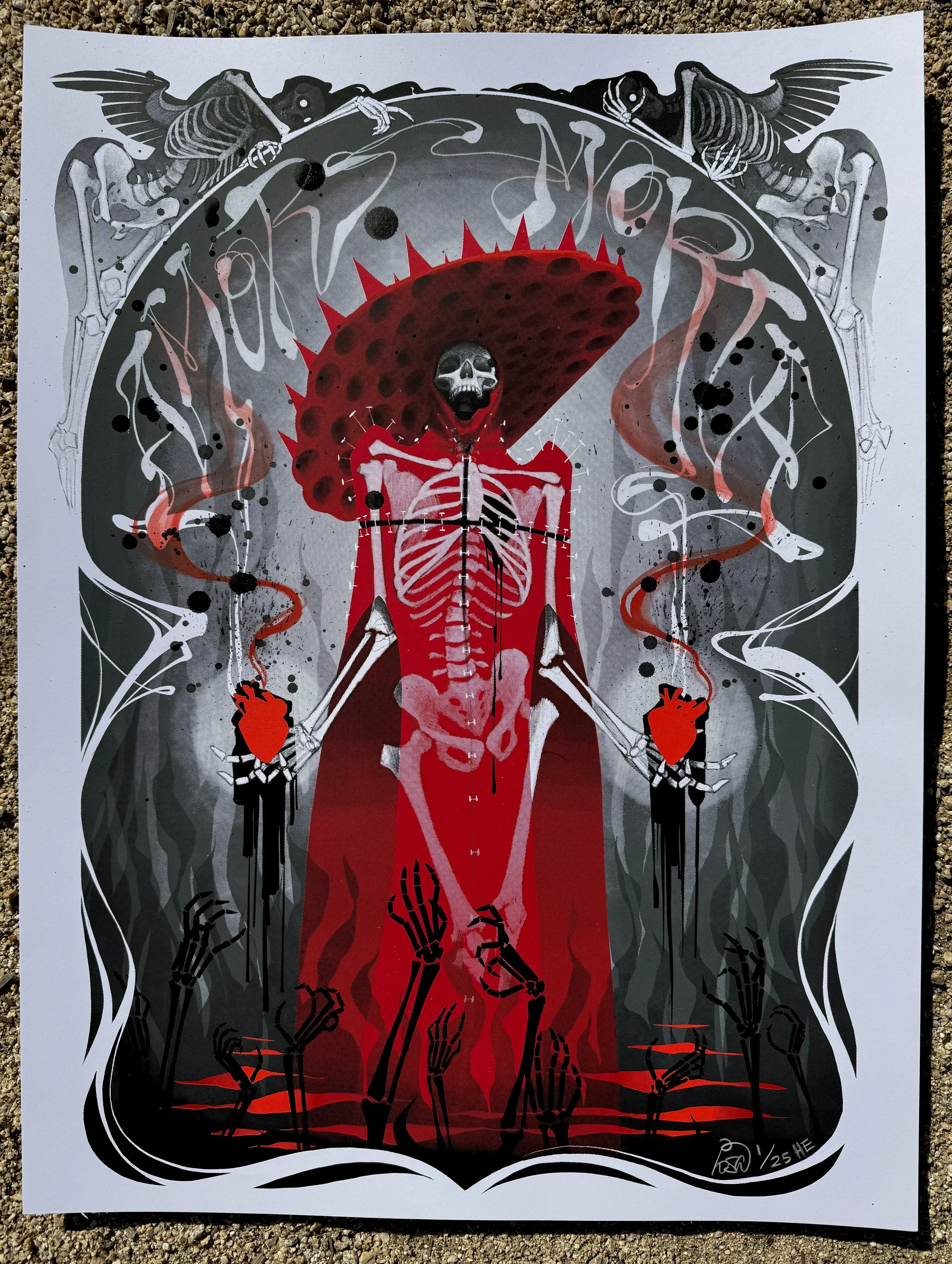 HAND EMBELISHED "Death Or Love Tonight" Lady Gaga poster, 18x24 (HE #1-25)