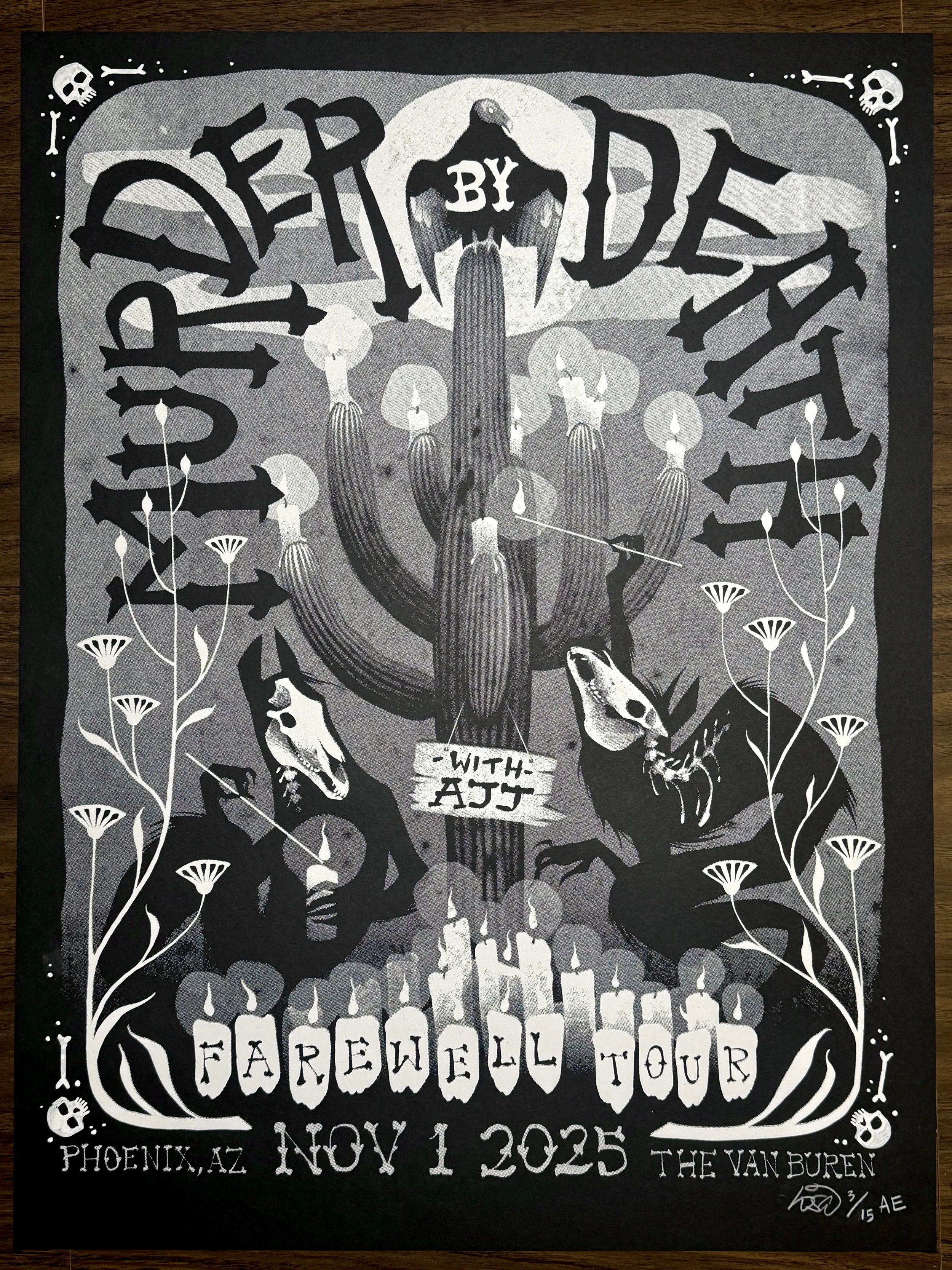 Murder by Death show poster- Hand-embellished artist edition (AE #1-15)