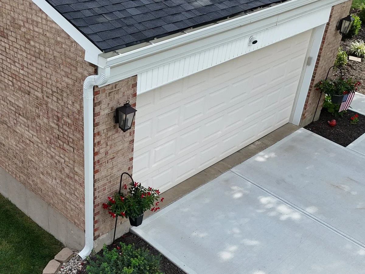 A photo of new gutters installed on a residence in Villa Hills, Kentucky by Riegler Contracting.