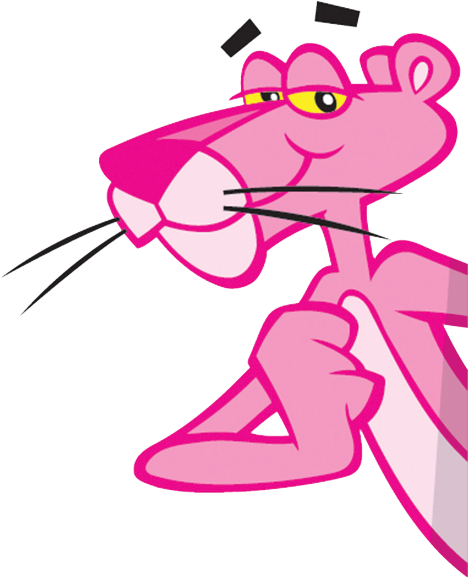 A graphic of the Owens Corning Pink Panther smiling.