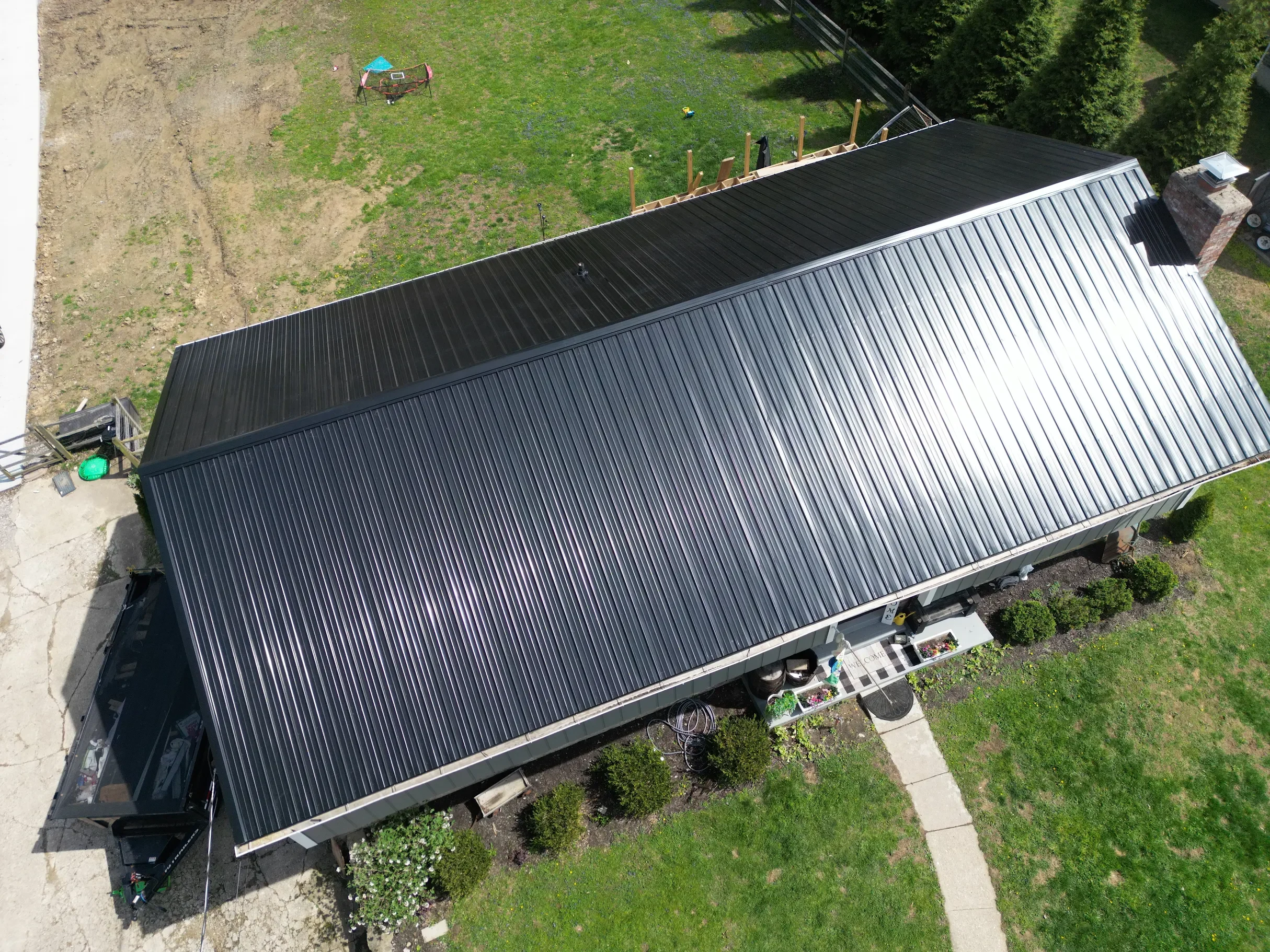 New metal roof recently installed on a customer's home by Riegler Contracting.