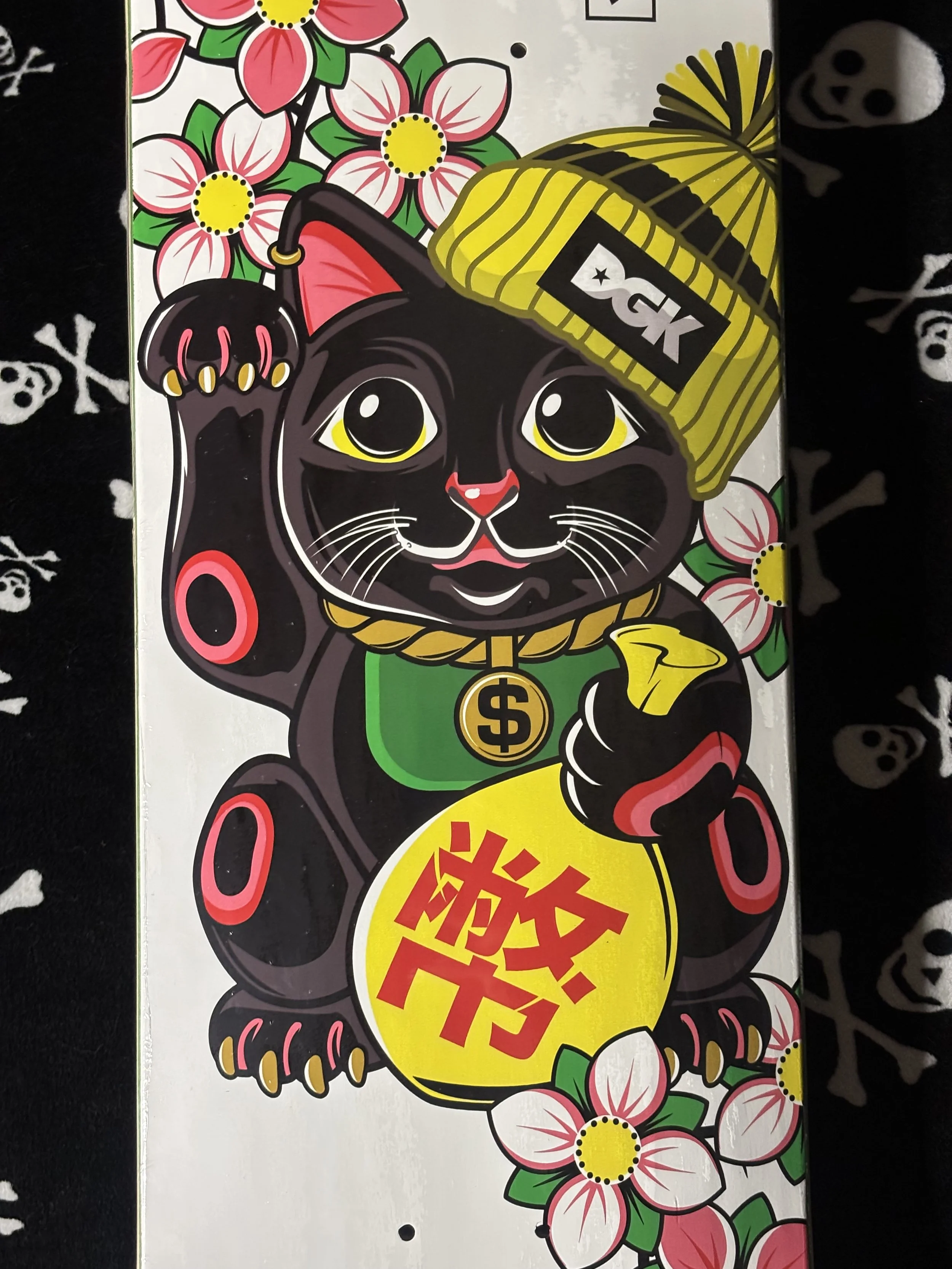 DGK~  LUCKY CAT WHITE 8.25" SKATEBOARD DECK