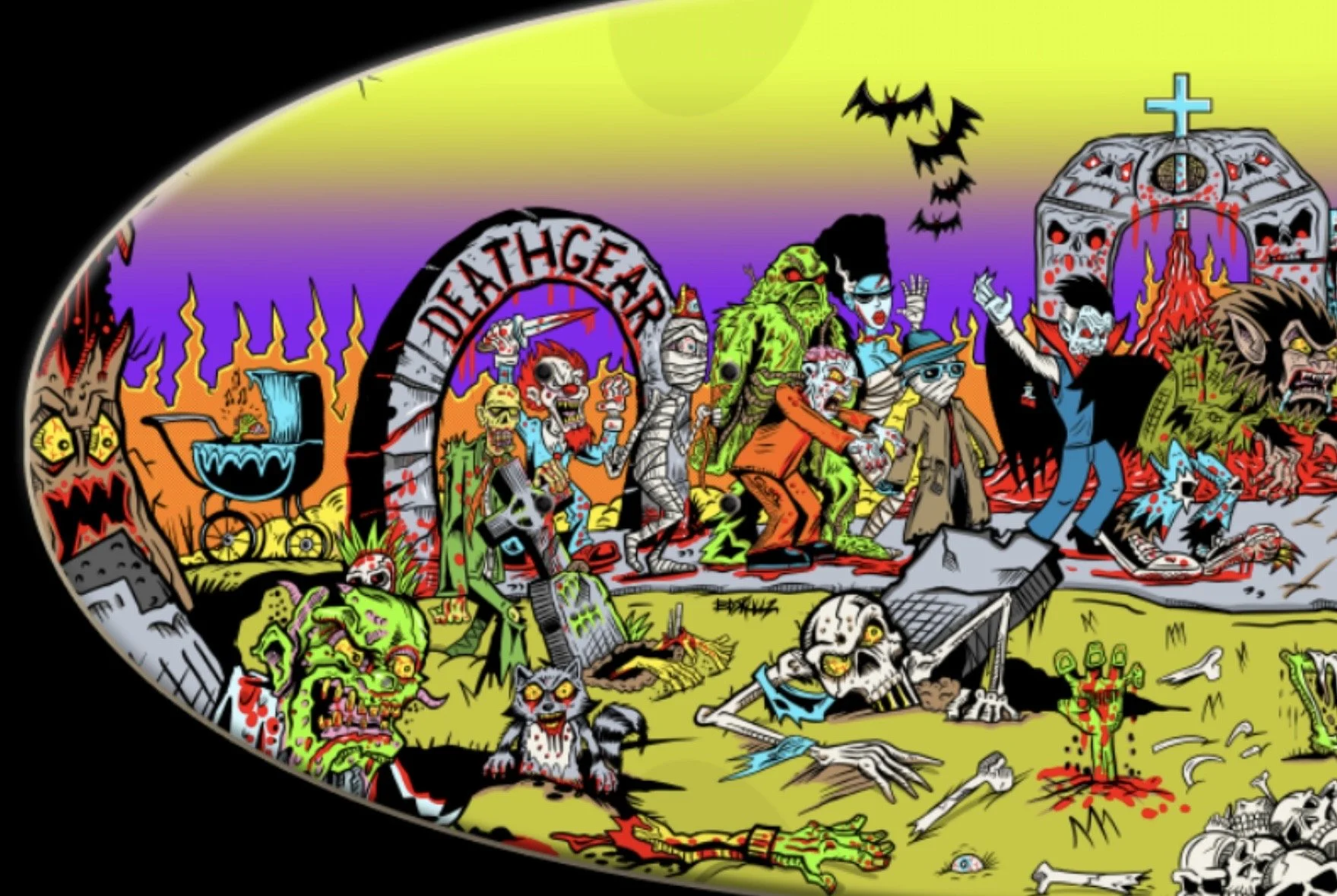 DEATHGEAR SKATEBOARDS~ “THERE GHOULS THE NEIGHBORHOOD”  EXTREMELY LIMITED TO 25  SKATEBOARD DECKS