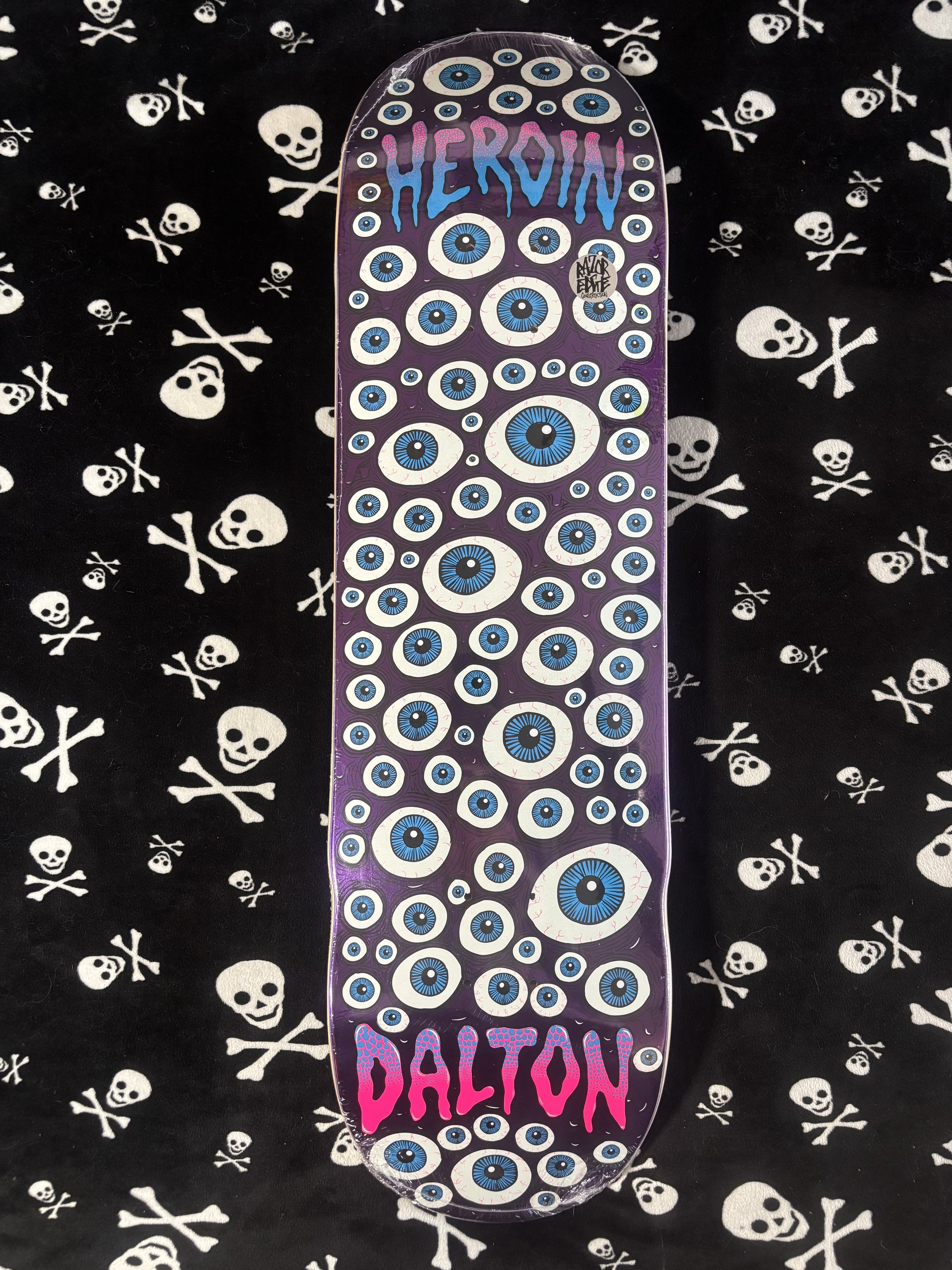 HEROIN~  DALTON DERN EYES SHAPED SKATEBOARD DECK
