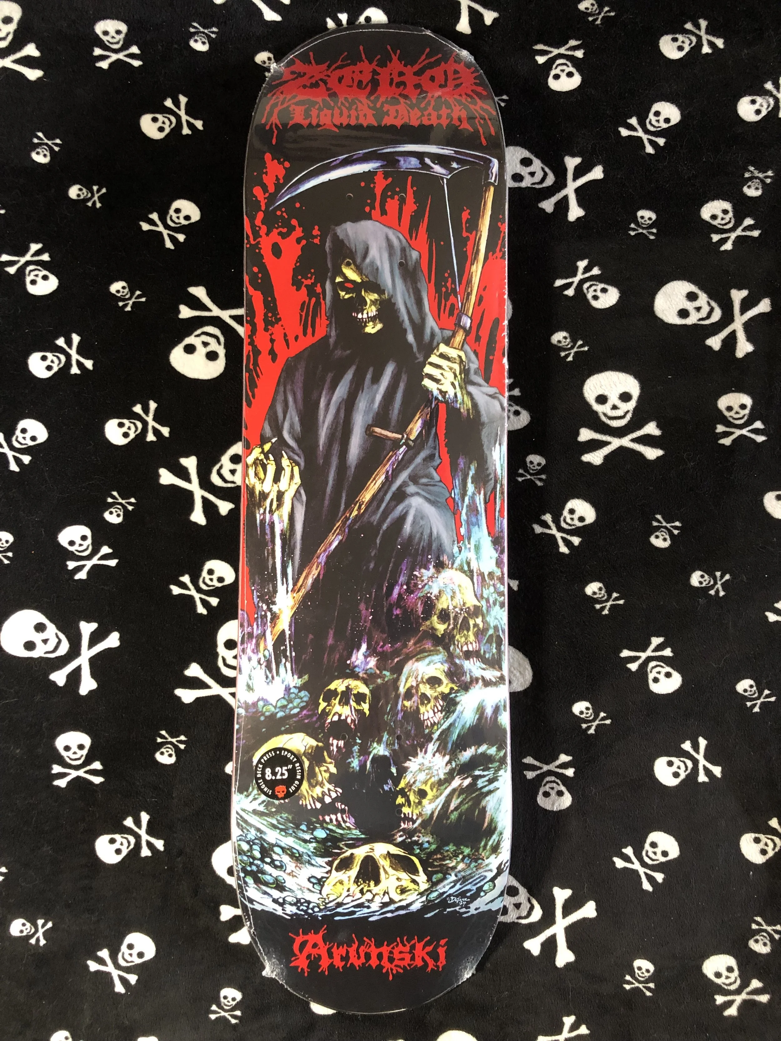 ZERO ARUNSKI LIQUID DEATH SKATEBOARD DECK DEATHGEAR PRODUCTS SKATE SHOP