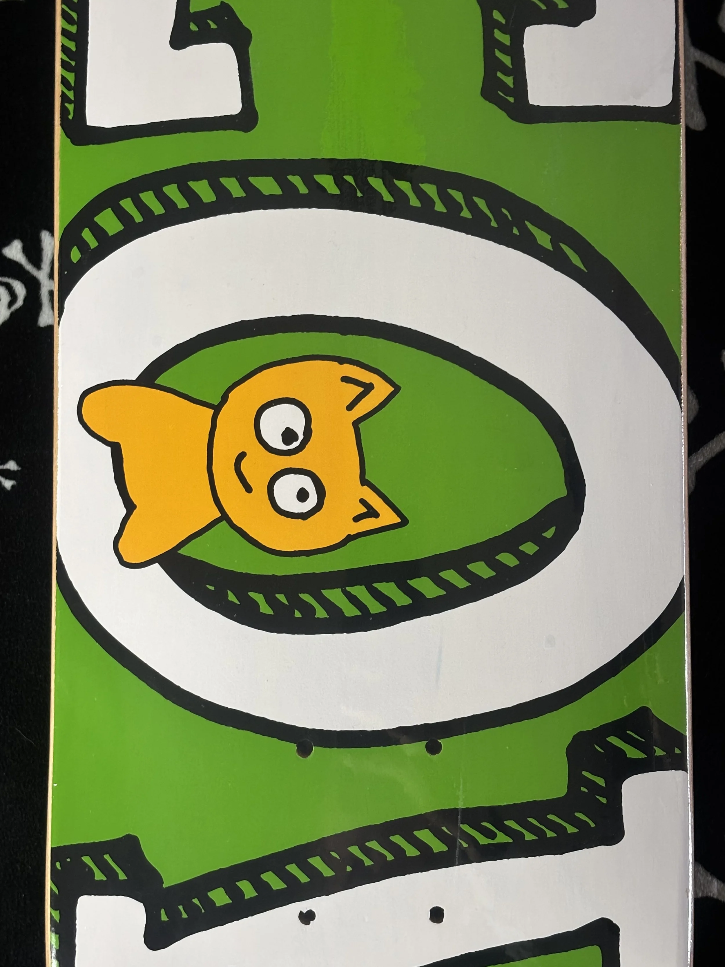 MEOW~ MEOW LOGO GREEN SKATEBOARD DECK