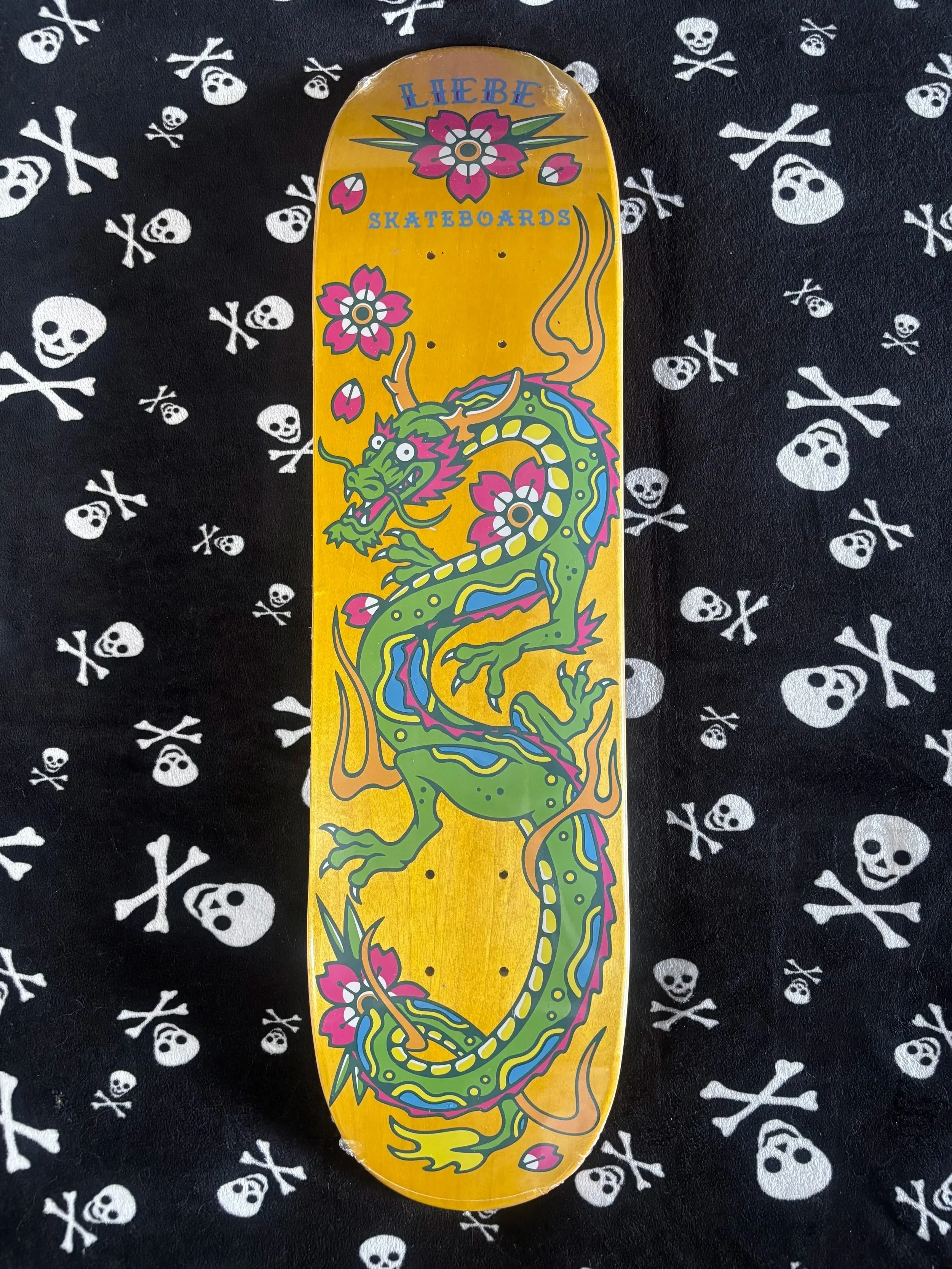 LIEBE~ GROM SQUAD YELLOW NEON DRAGON SKATEBOARD DECK