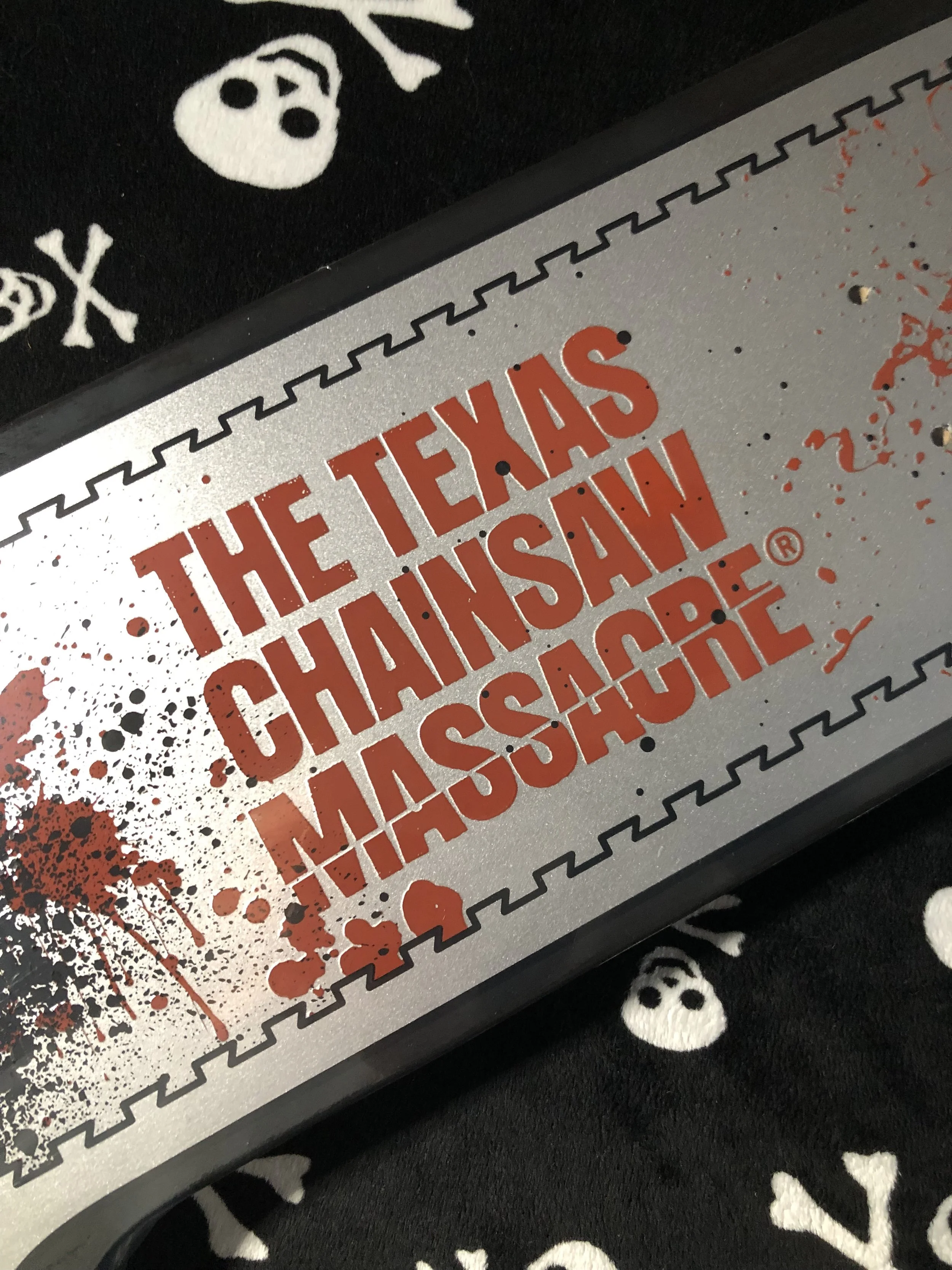 MADRID X TEXAS CHAINSAW MASSACRE~ VERY LIMITED EDITION METALIC SILVER CHAINSAW SHAPE SKATEBOARD DECK