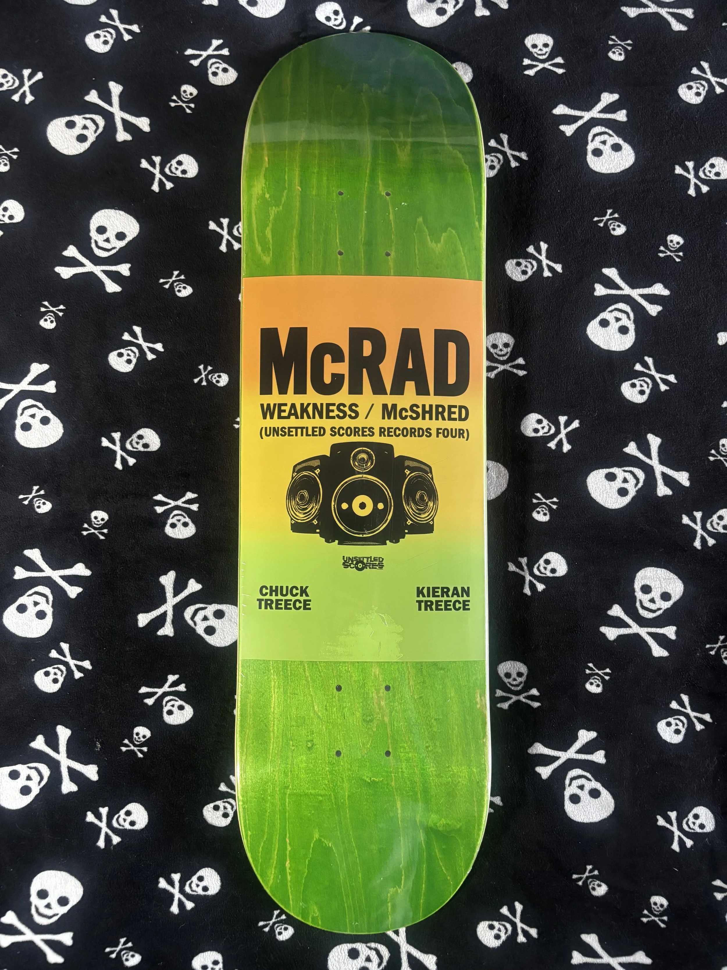 TECHNE~ CHUCK TREECE McRad COLLAB GREEN SKATEBOARD DECK