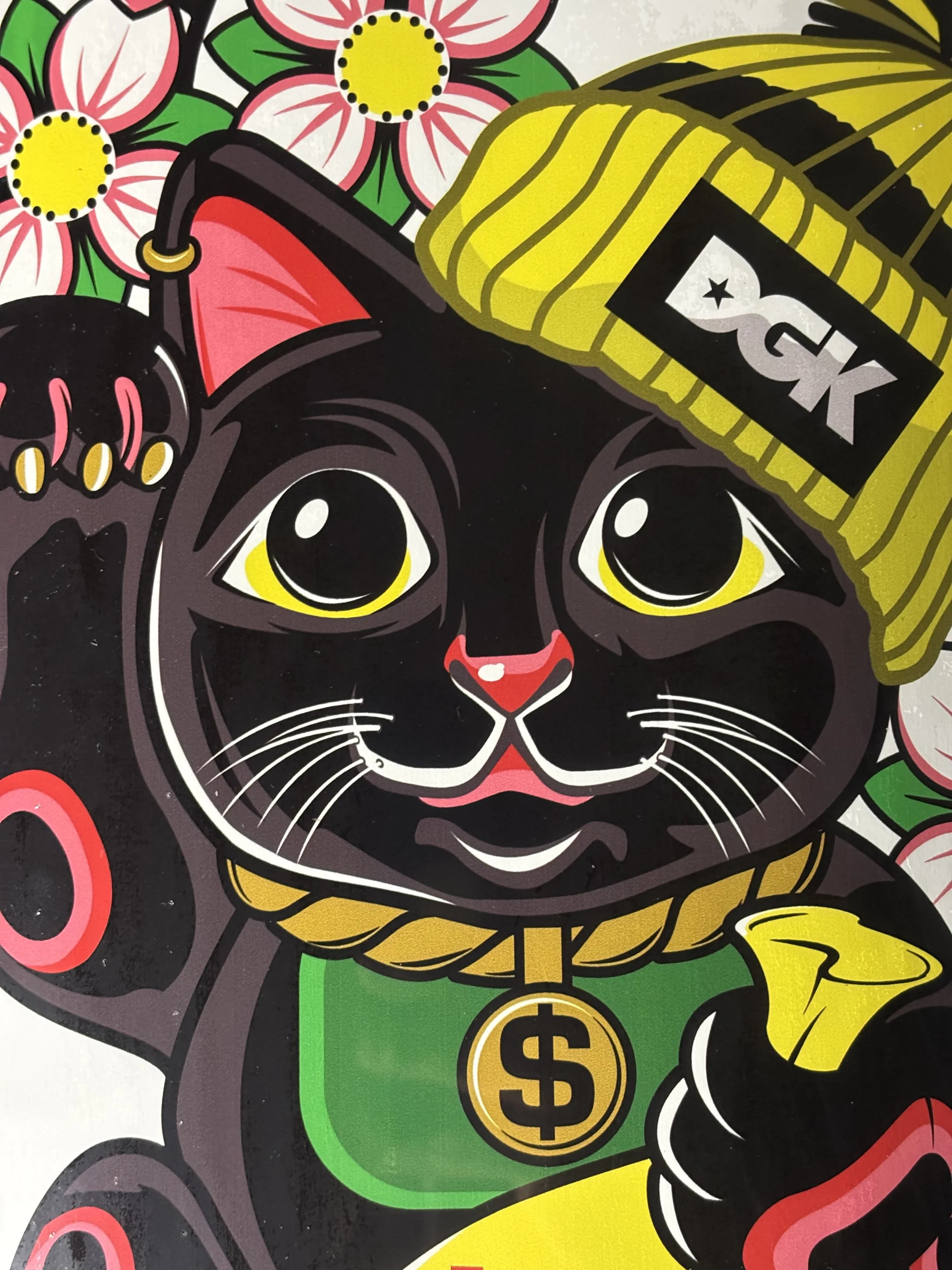 DGK~  LUCKY CAT WHITE 8.25" SKATEBOARD DECK