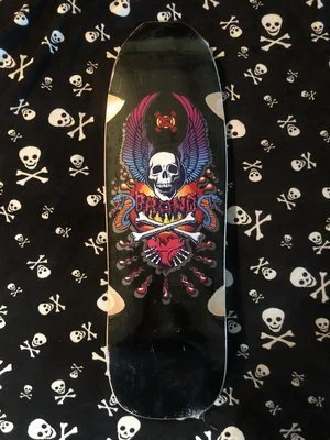 BRAND X TOXIC X-CON ICARUS BLACK SKATEBOARD DECK (Magenta / Yellow)