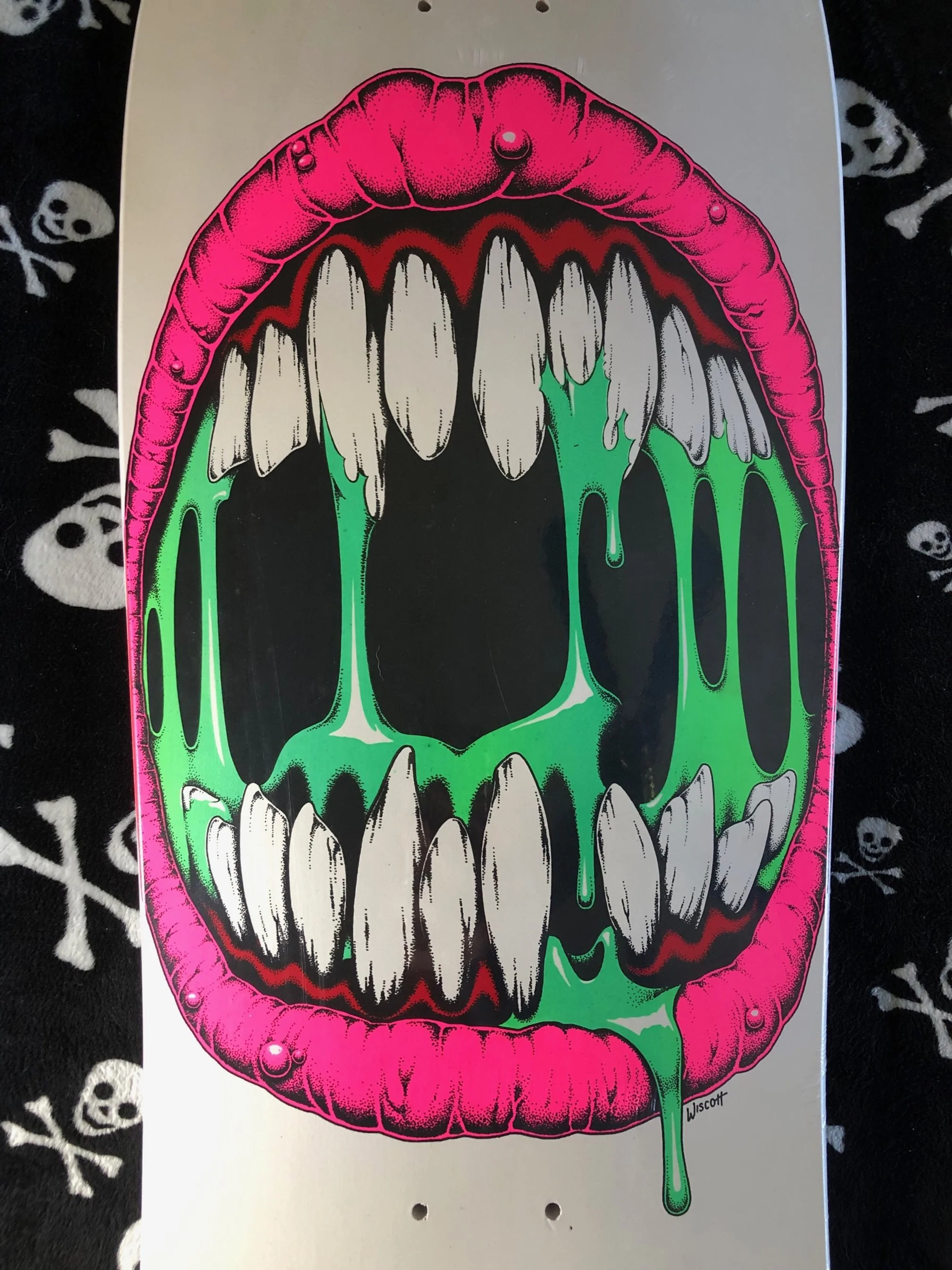 BRAND•X•TOXIC~ HIGH ENERGY SLIME MOUTH REISSUE ONE OF A KIND DEDHED SKATEBOARD DECK