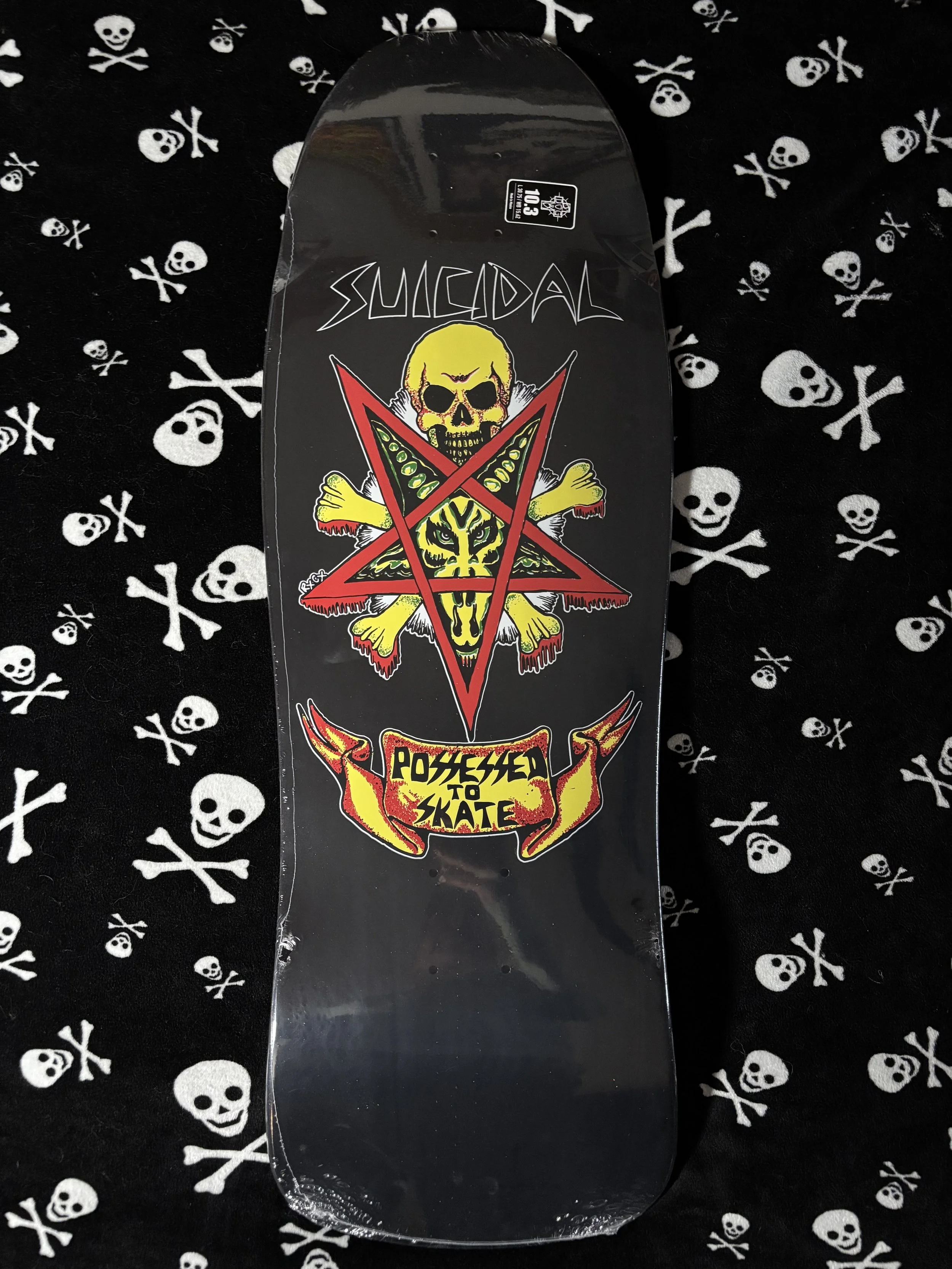 SUICIDAL SKATES~ POSSESSED TO SKATE 80's DIAMOND ICE REISSUE SKATEBOARD DECK
