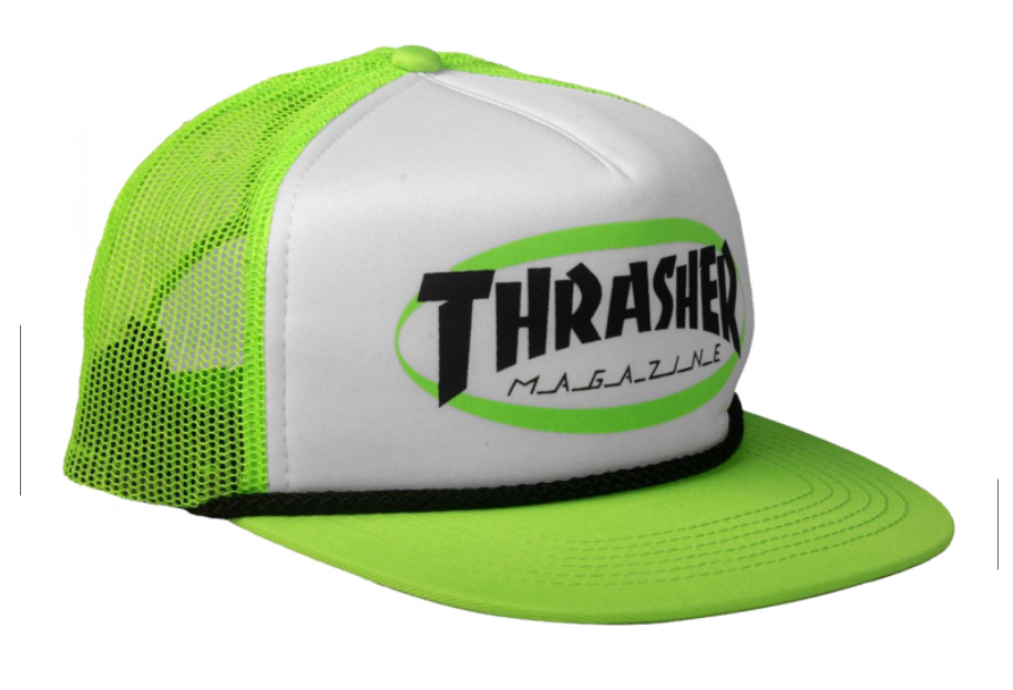 THRASHER MAGAZINE~  GREEN ELLIPSE ROPE  ADJUSTABLE SNAPBACK HAT