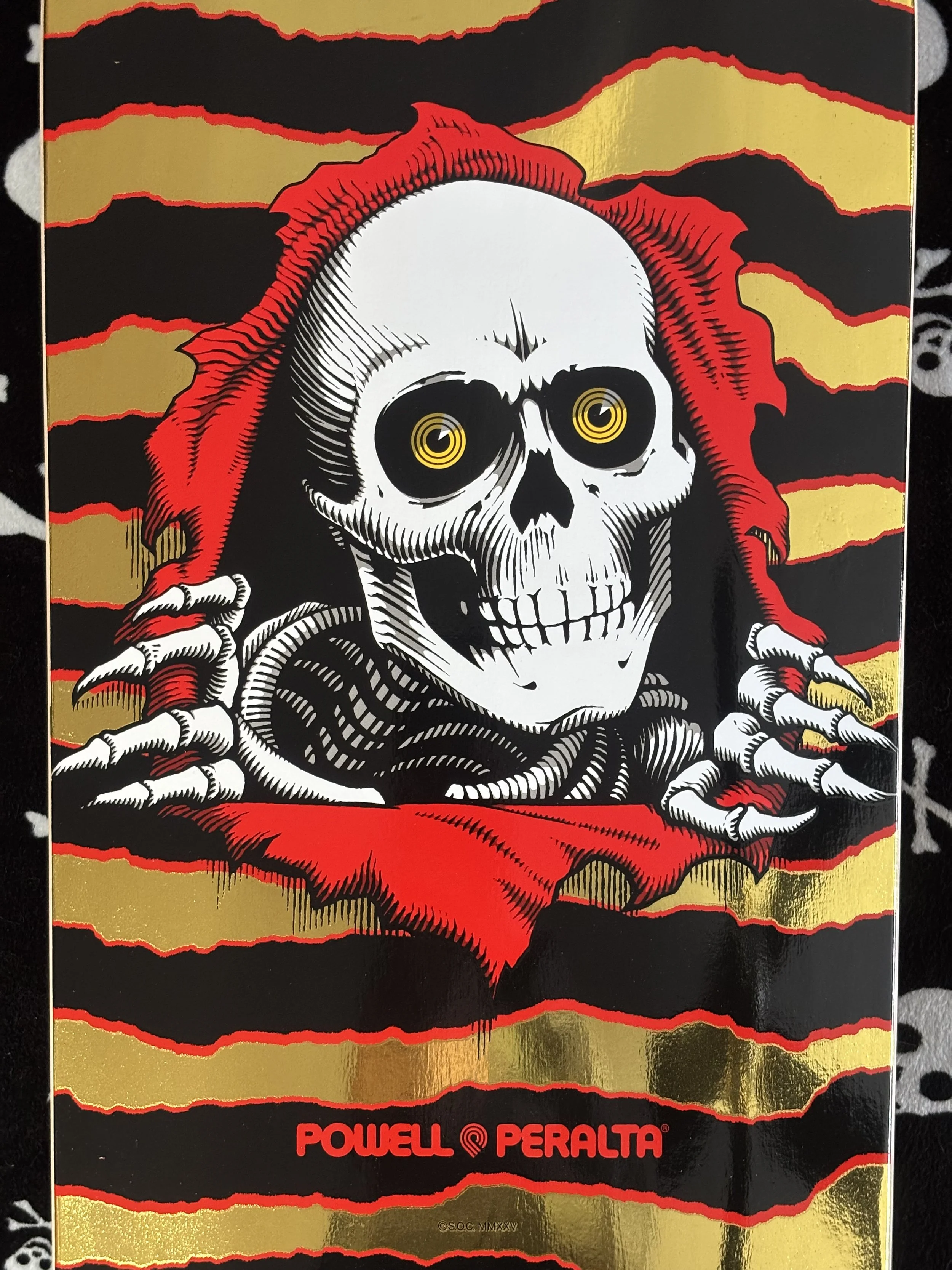 POWELL PERALTA~ OLD SCHOOL RIPPER 17 DK GOLD FOIL SKATEBOARD DECK