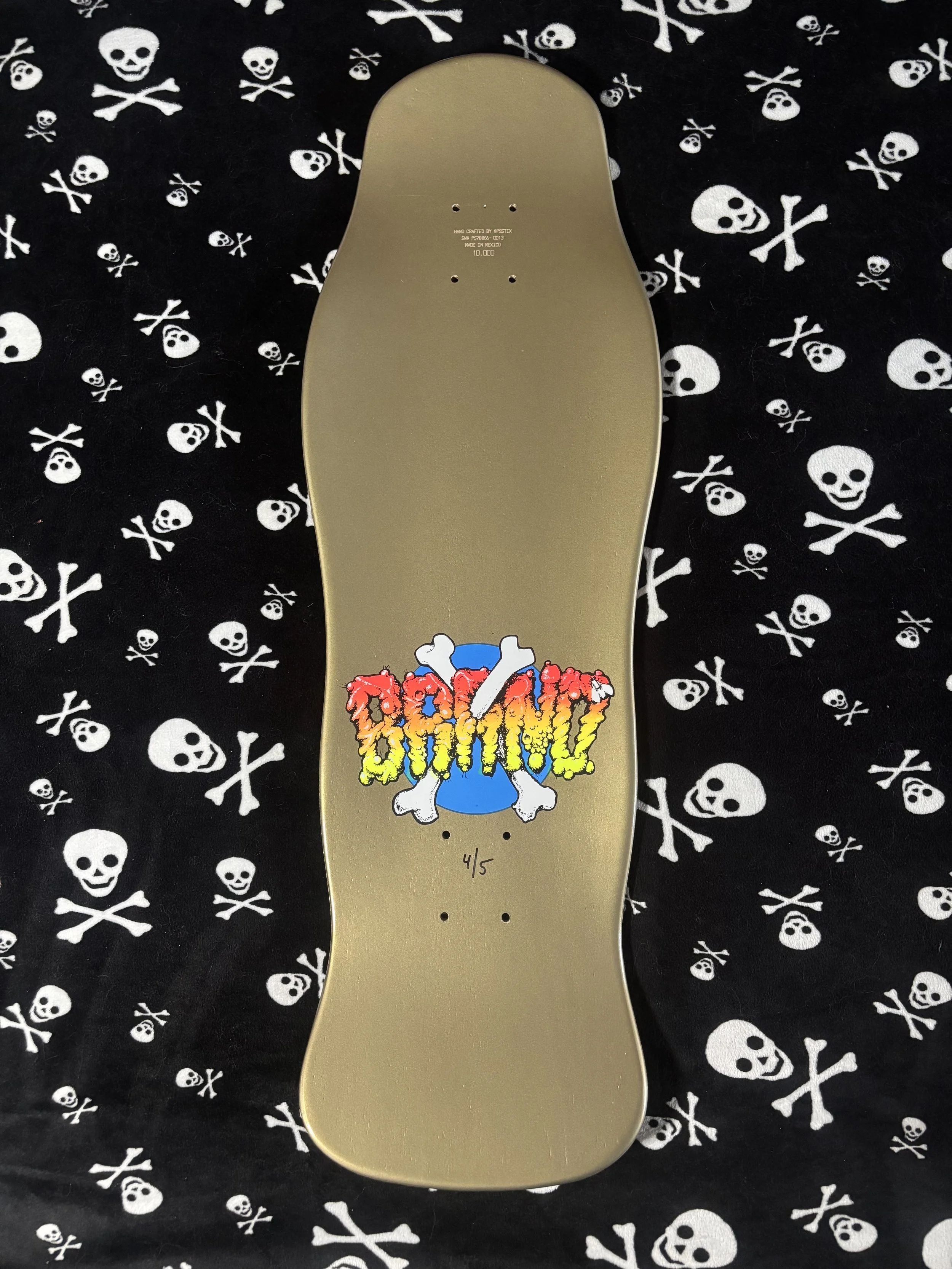 BLEMISHED- BRAND•X•TOXIC~ X-DREAM METALLIC GOLD SKATEBOARD DECK