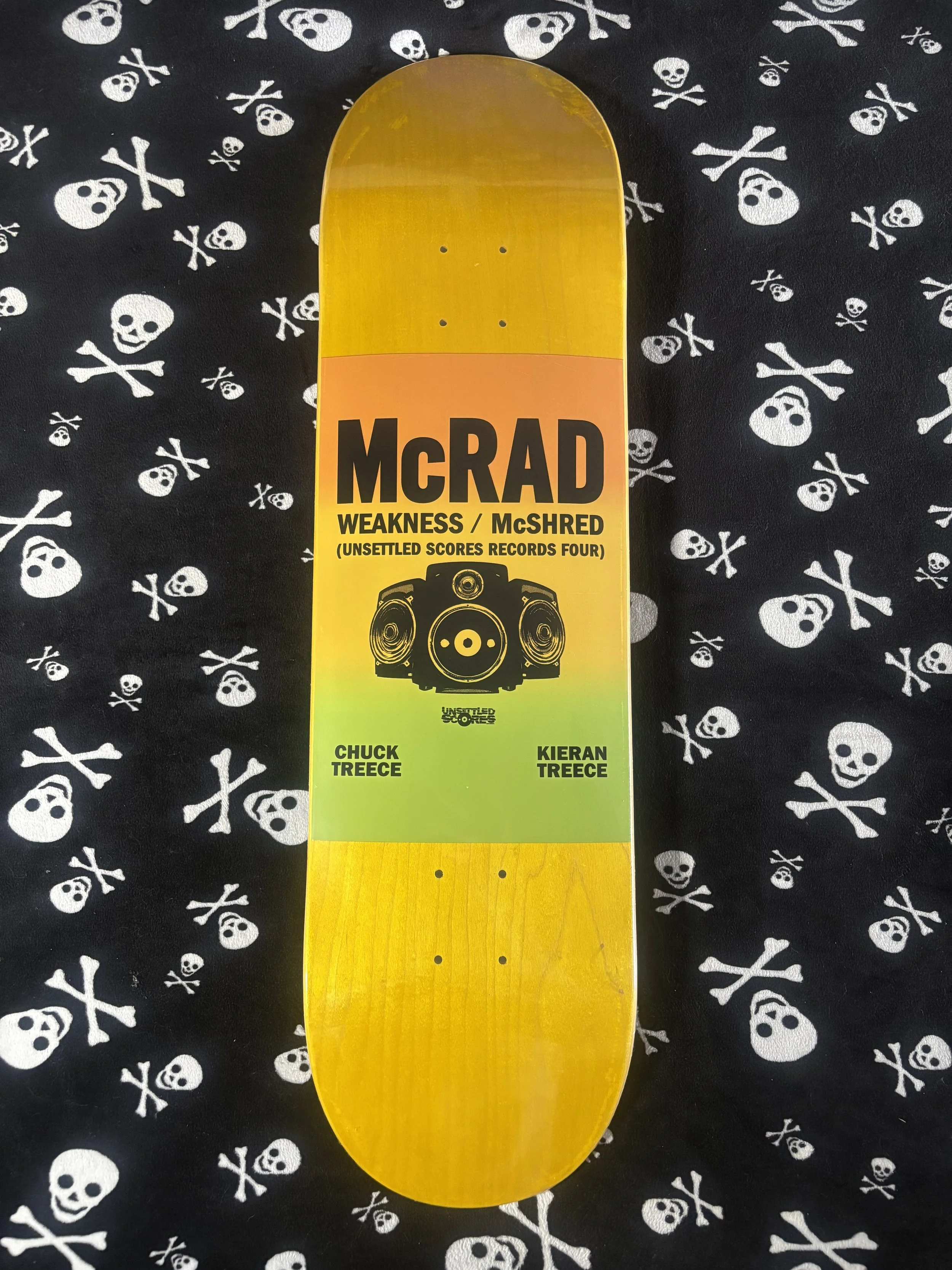 TECHNE~ CHUCK TREECE McRad COLLAB YELLOW SKATEBOARD DECK