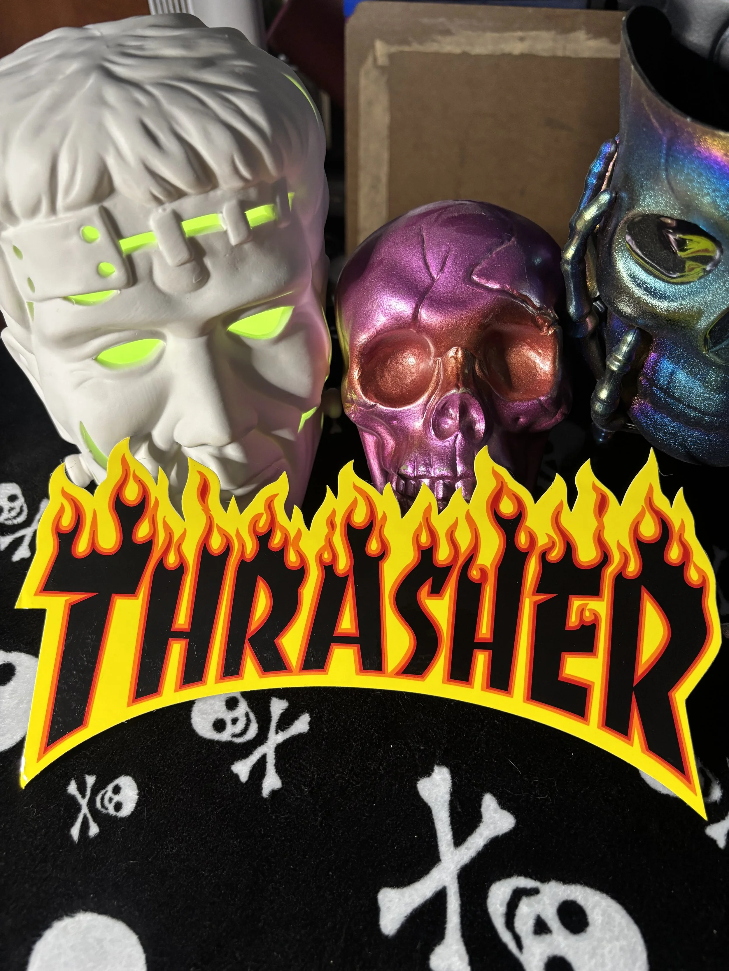 THRASHER FLAME LOGO DECAL LARGE BLACK STICKER