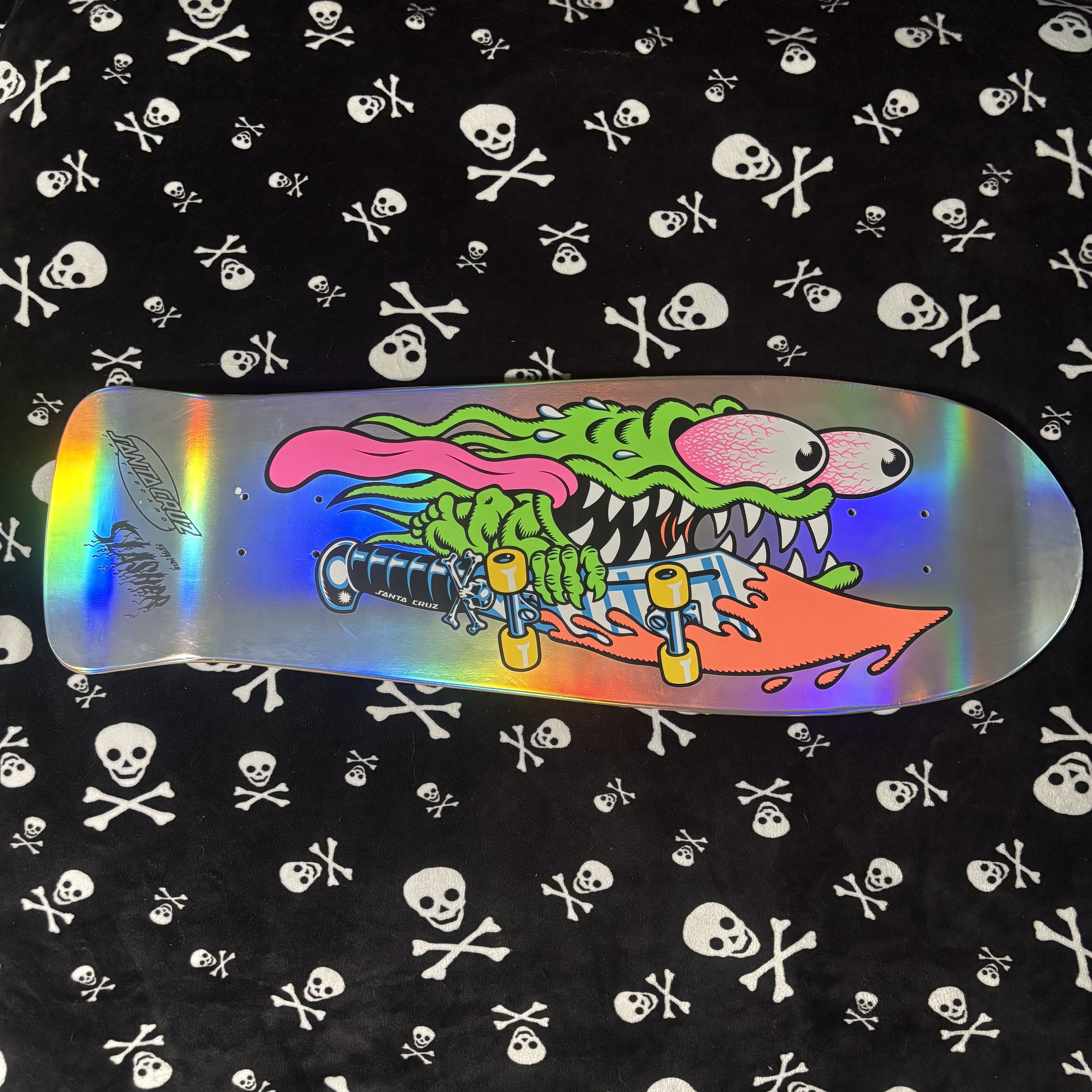 SANTA CRUZ~ MEEK SLASHER SILVER FOIL REISSUE SKATEBOARD DECK