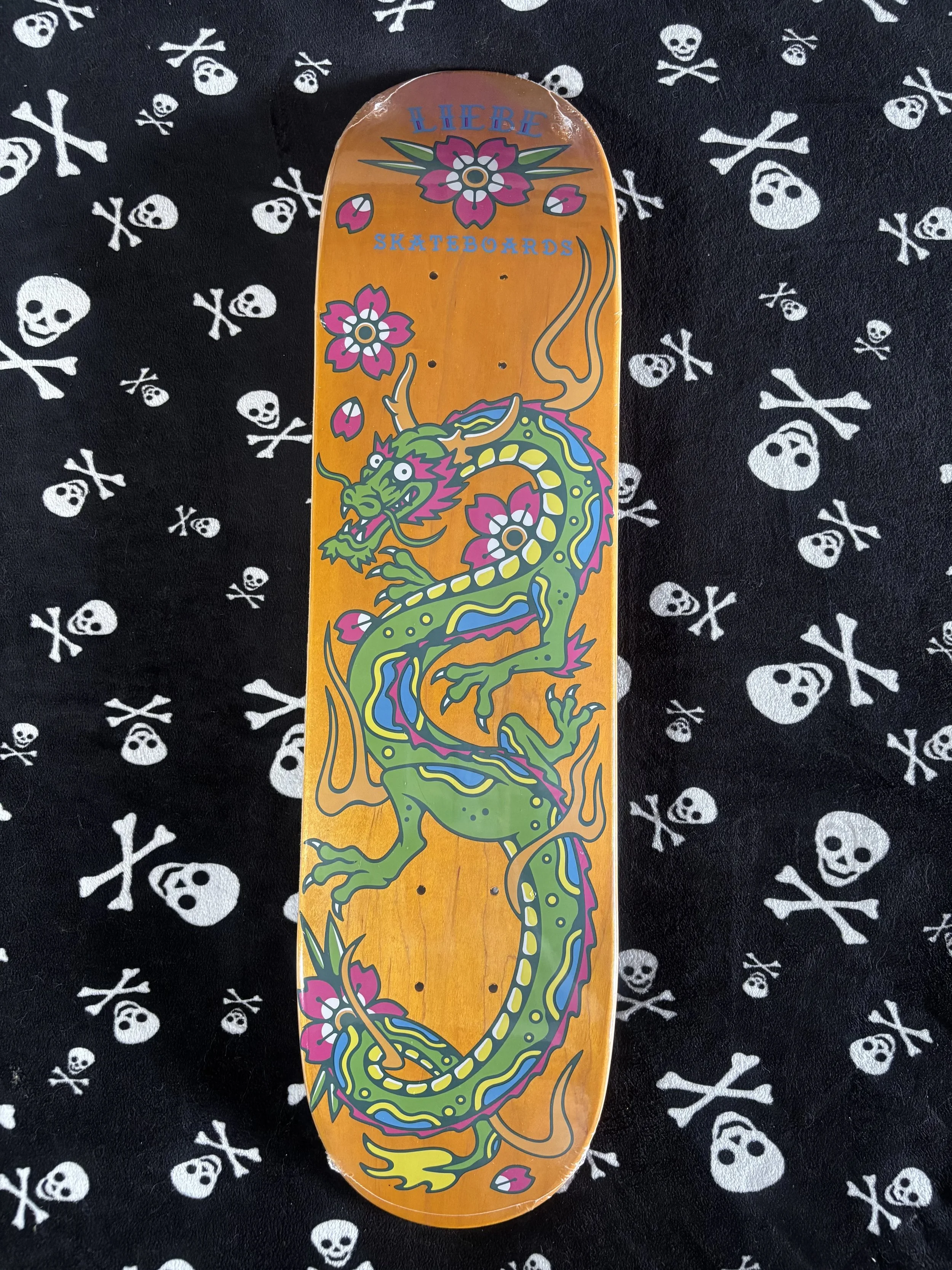 LIEBE~ GROM SQUAD ORANGE NEON DRAGON SKATEBOARD DECK