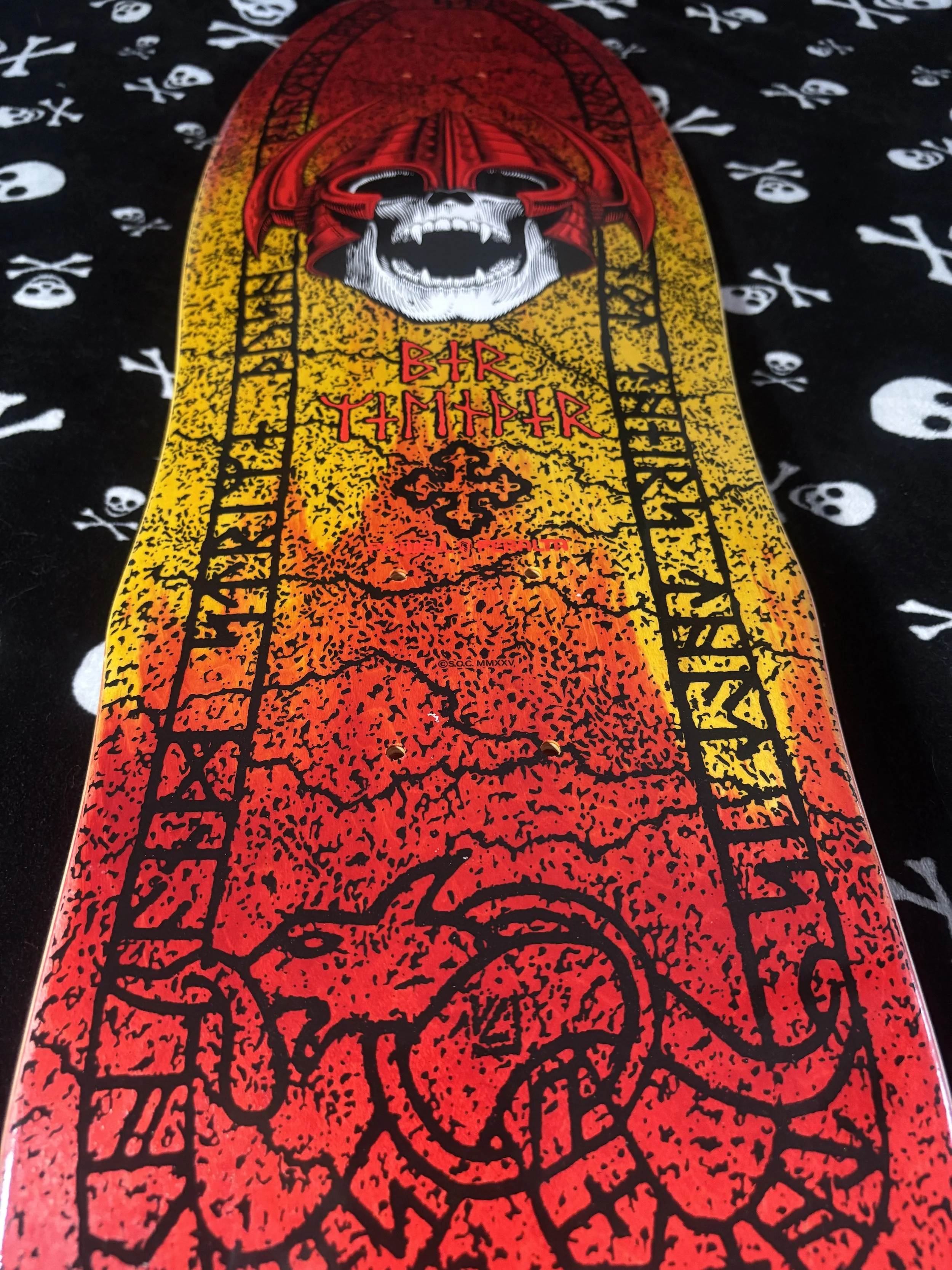 POWELL PERALTA~ WELINDER CLASSIC RED / YELLOW FADE SKATEBOARD DECK