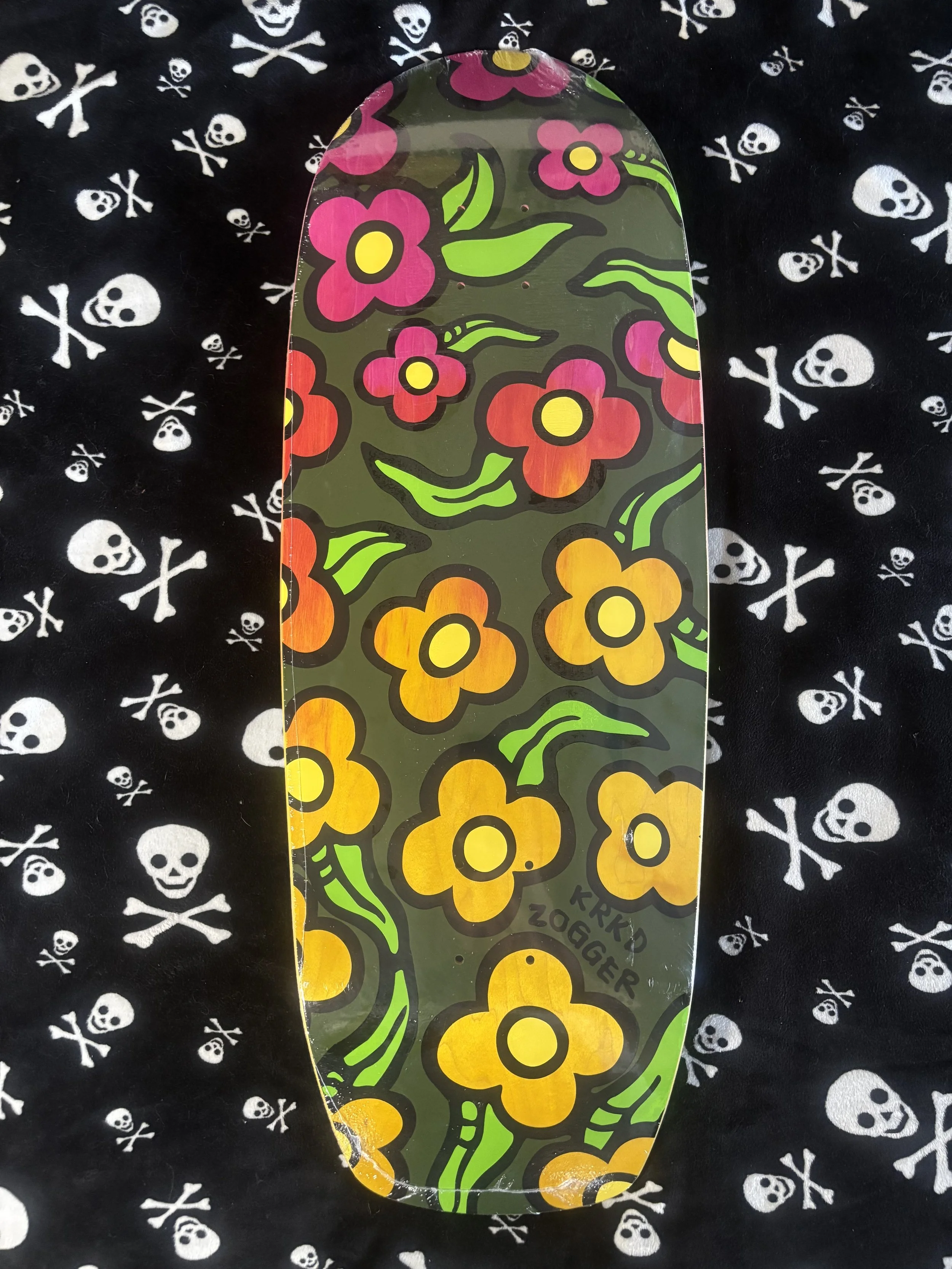 KROOKED~ ZOGGER WILDSTYLE FLOWER SKATEBOARD DECK
