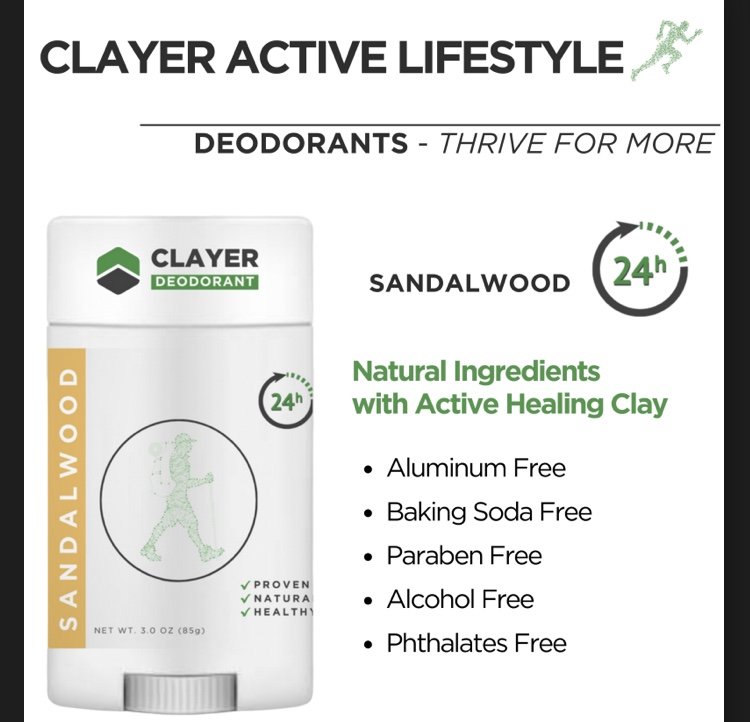 CLAYER ACTIVE LIFESTYLE~ DEODORANTS SANDALWOOD
